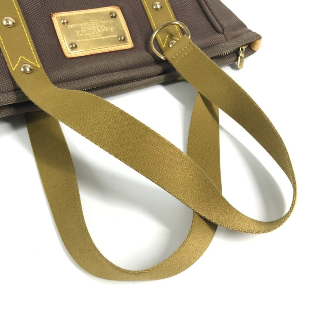 Louis Vuitton Brown Canvas Leather Shoulder Bag Tote Bag
