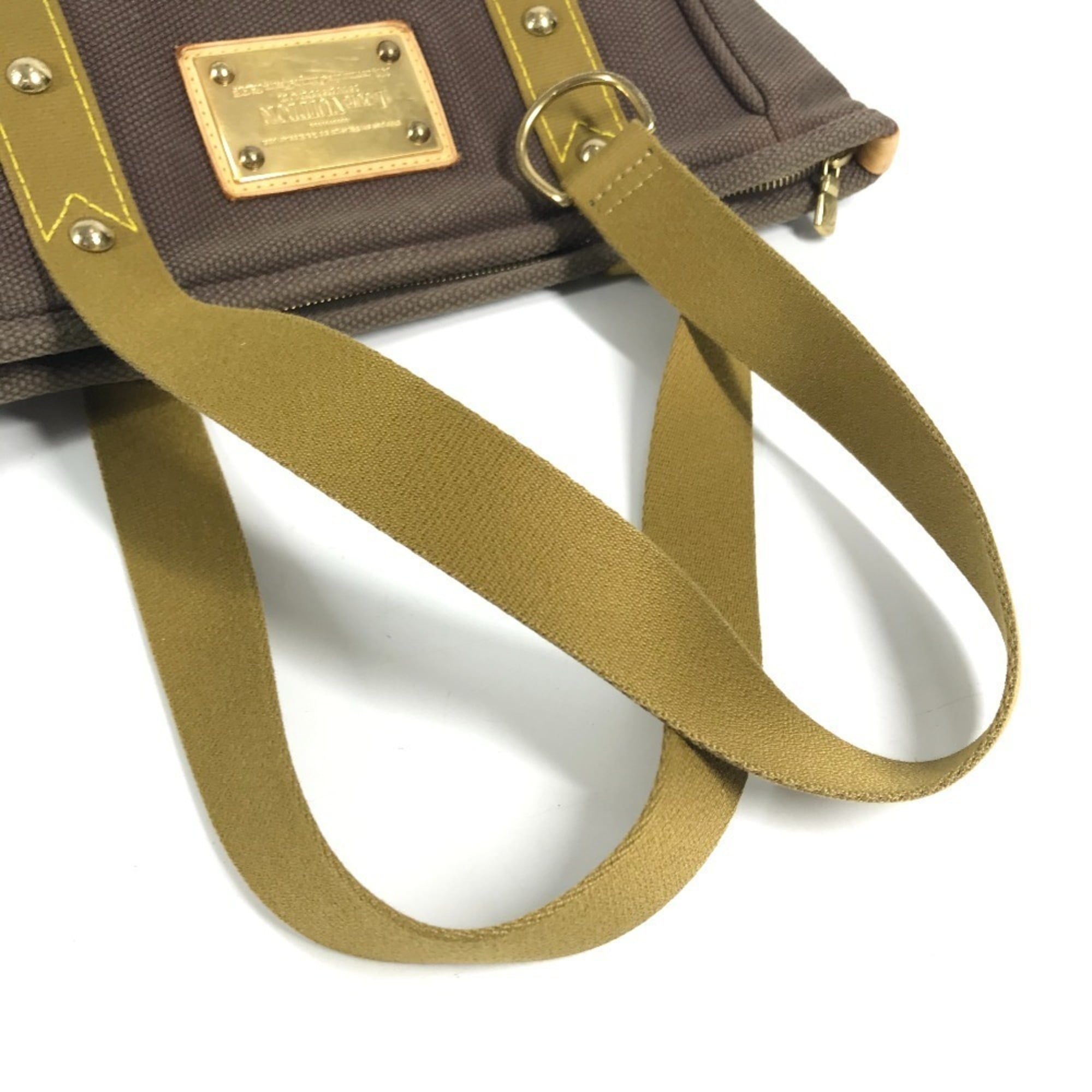 Louis Vuitton Brown Canvas Leather Shoulder Bag Tote Bag