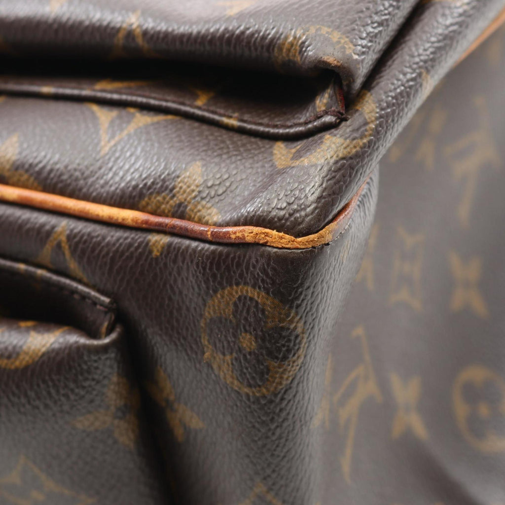 Louis Vuitton Brown Coated Canvas Leather Handbag