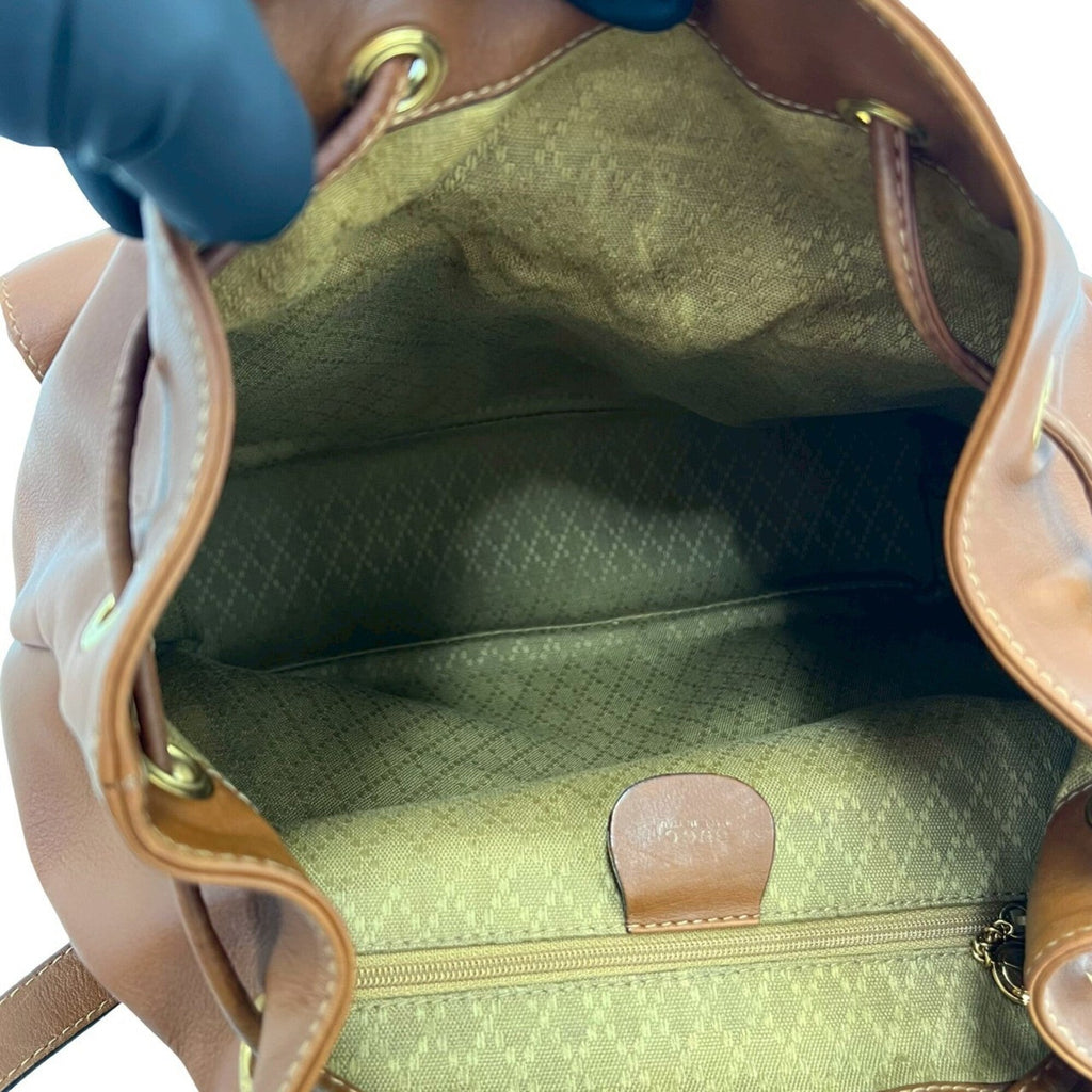 Gucci Brown Leather Backpack (Pre-Owned)