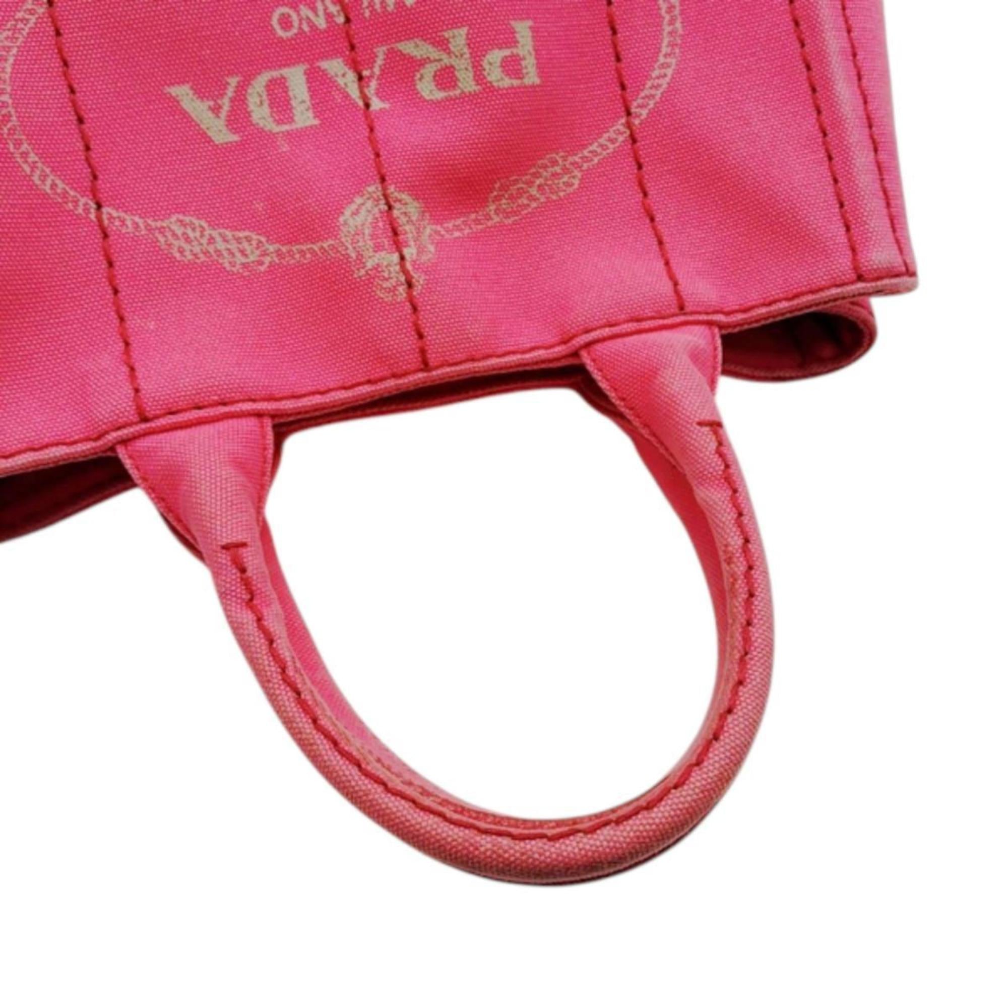 Prada Pink Canvas Tote Bag