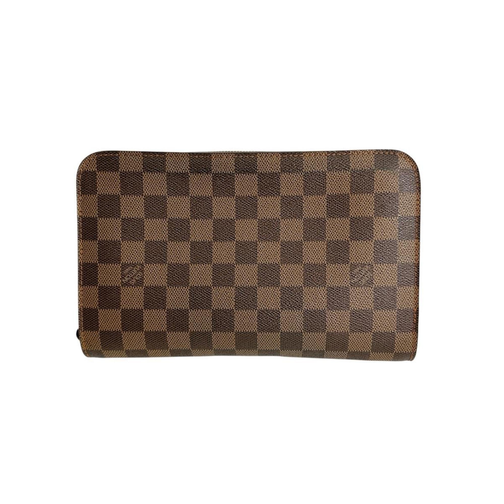 Louis Vuitton Brown Damier Canvas Clutch Bag