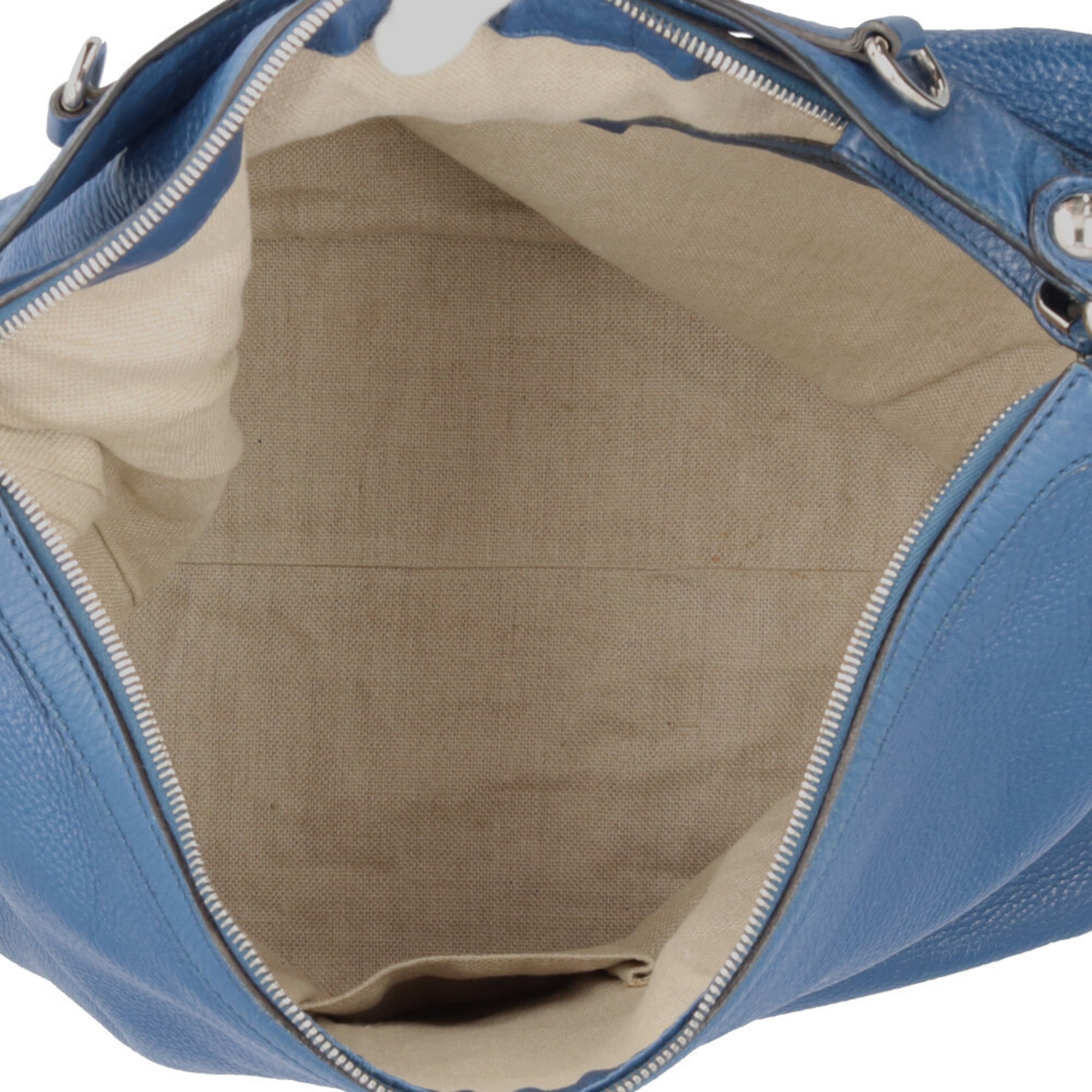 Gucci Blue Leather Shoulder Bag Tote Bag (Pre-Owned)