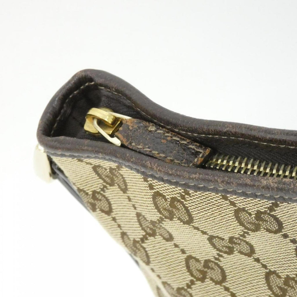Gucci Beige Brown Gg Canvas Shoulder Bag (Pre-Owned)