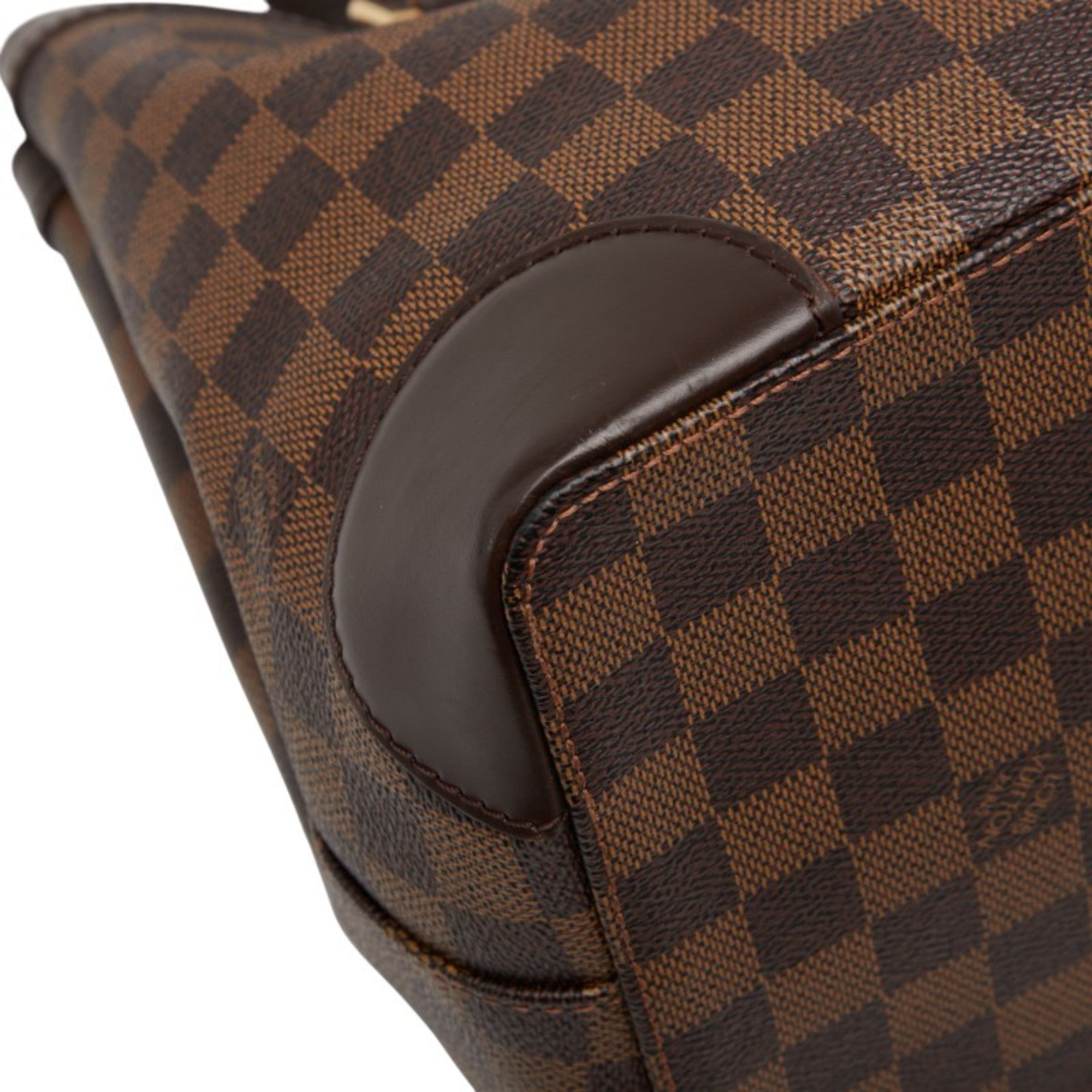 Louis Vuitton Damier Brown Damier Canvas Ebene Leather Handbag Tote Bag