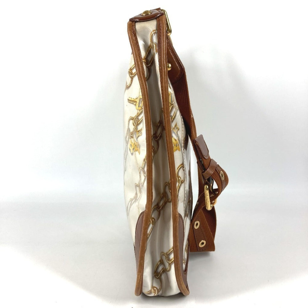 Louis Vuitton Brown White Vinyl Leather Shoulder Bag