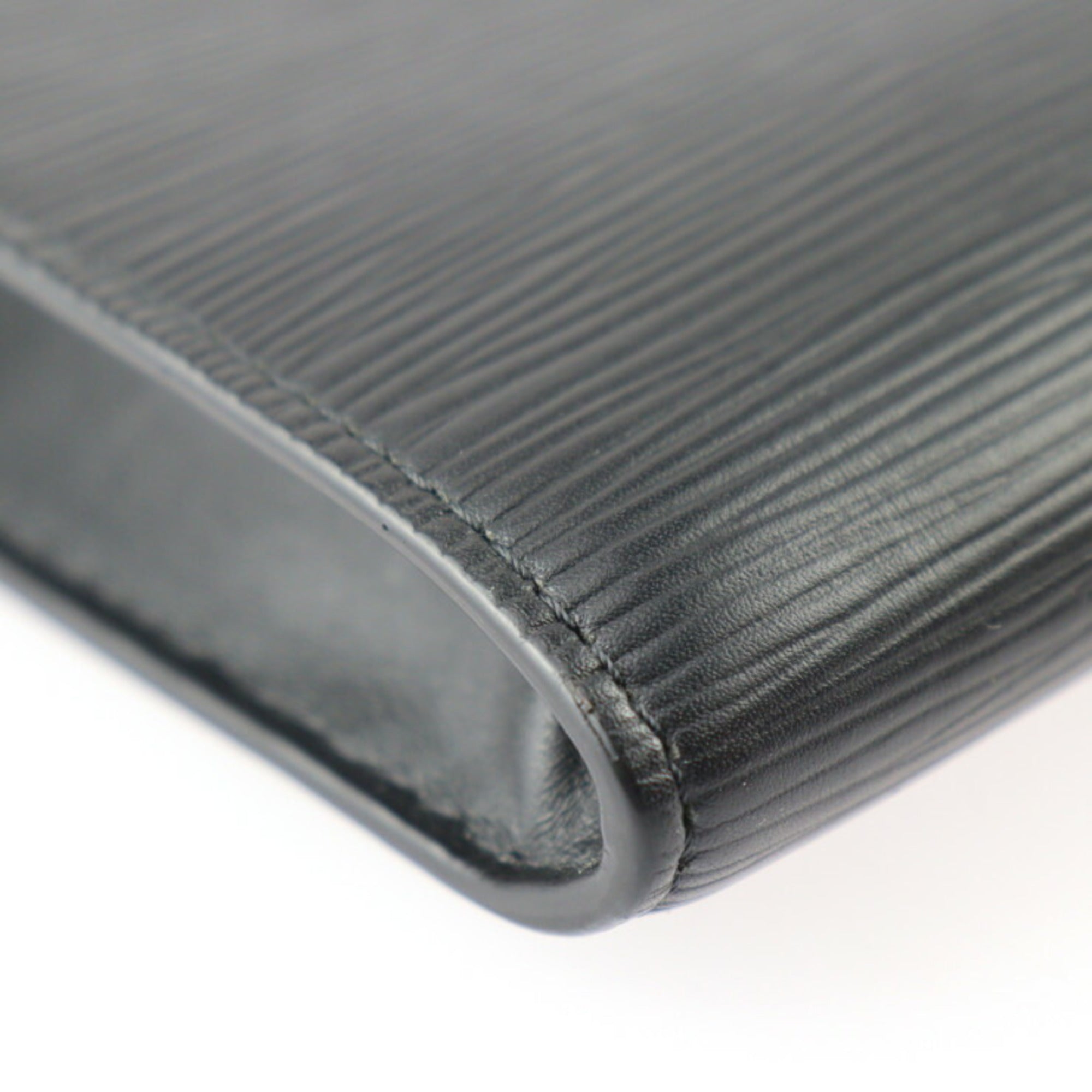 Louis Vuitton Black Yellow Epi Leather Clutch Bag Handbag Pochette Pouch