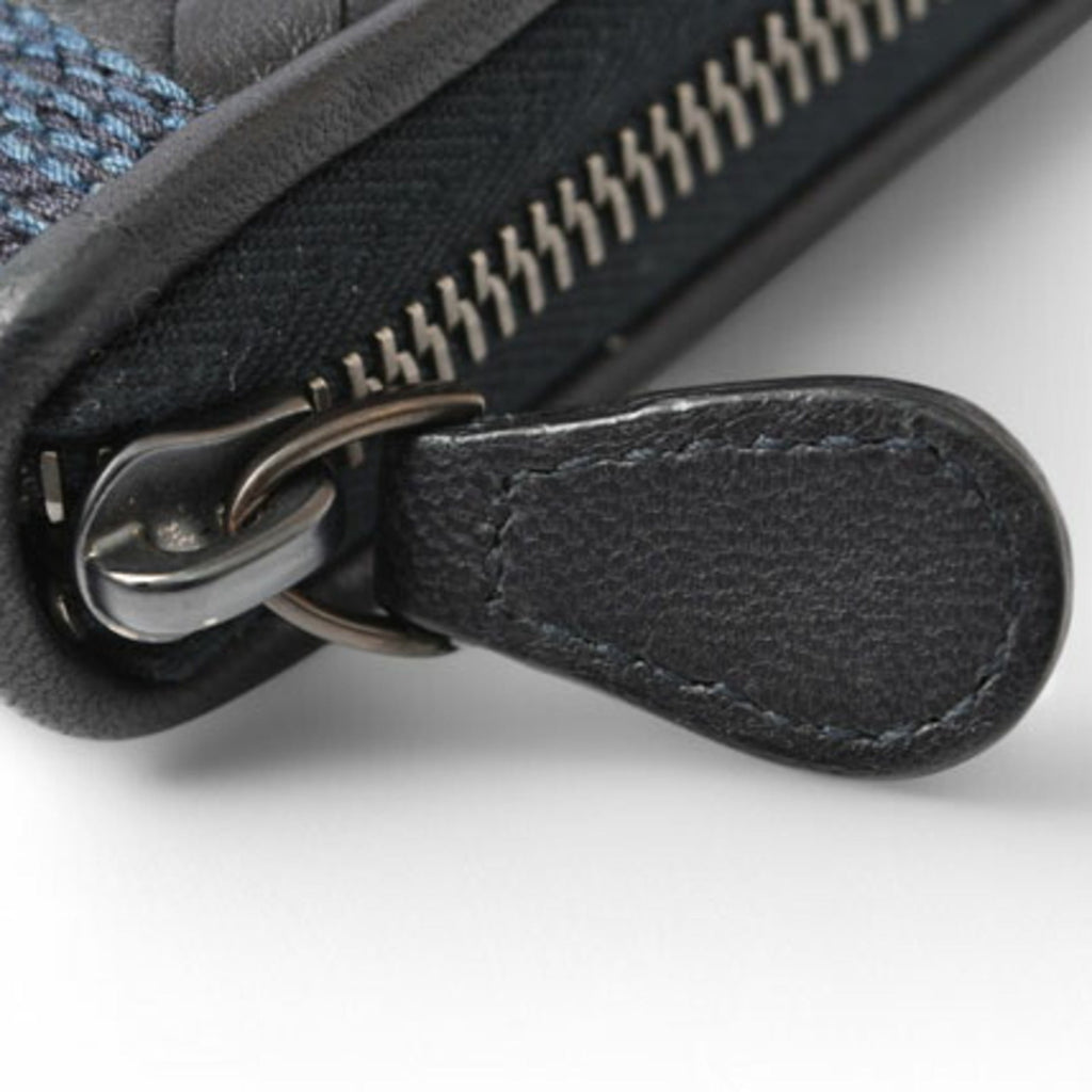 Bottega Veneta Navy Leather Long Wallet (Bi-Fold)