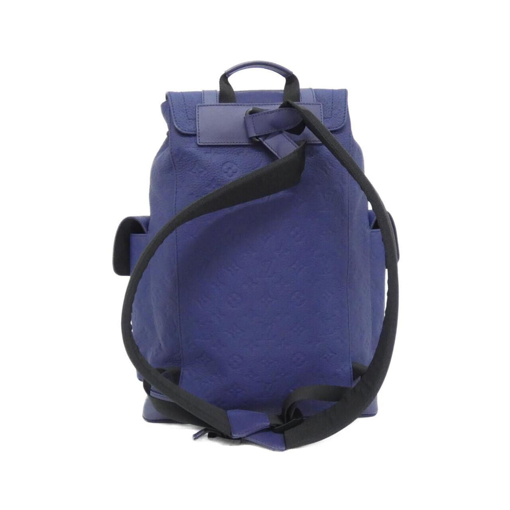 Louis Vuitton Black Blue Leather Backpack