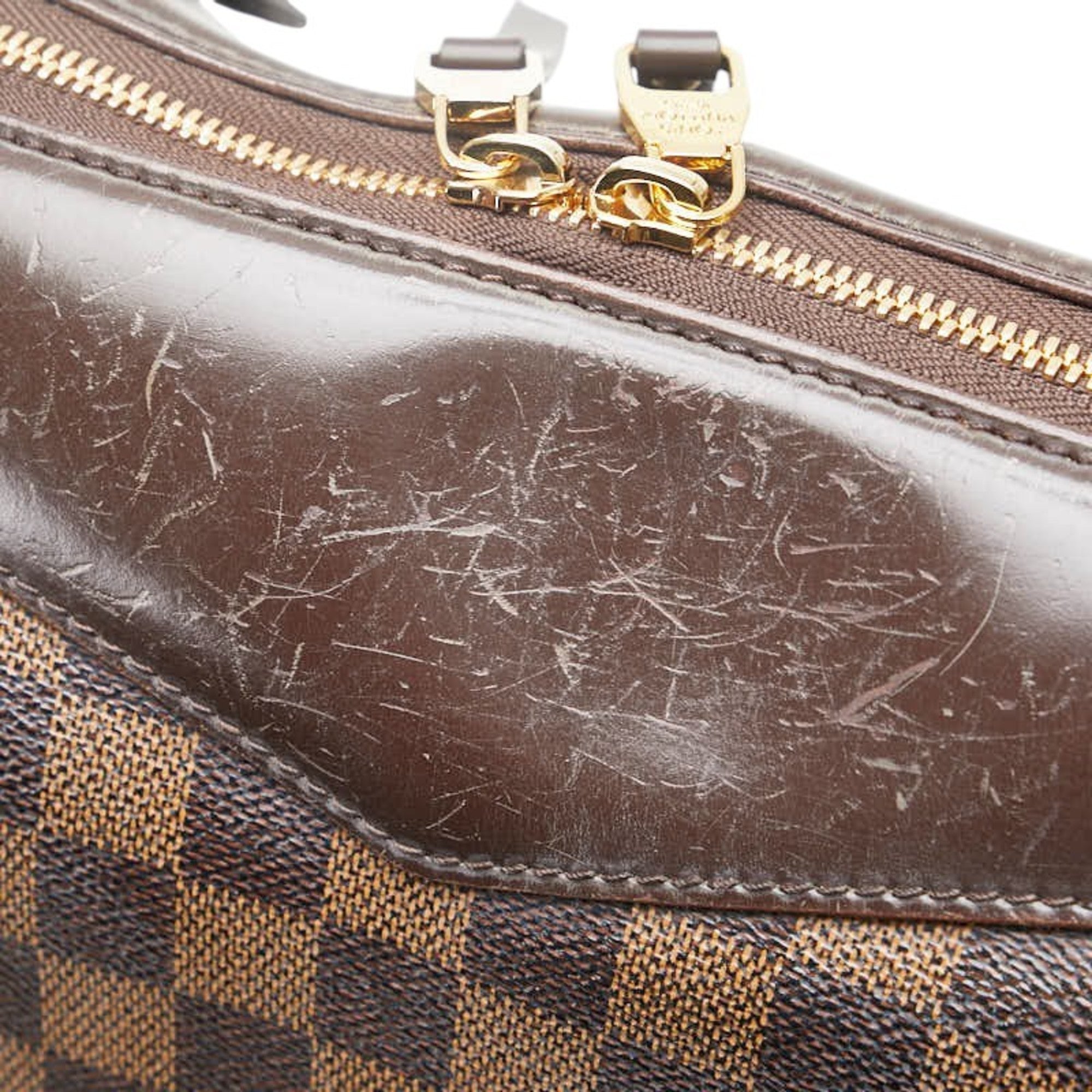 Louis Vuitton Brown Damier Canvas Pvc Leather Shoulder Bag Tote Bag