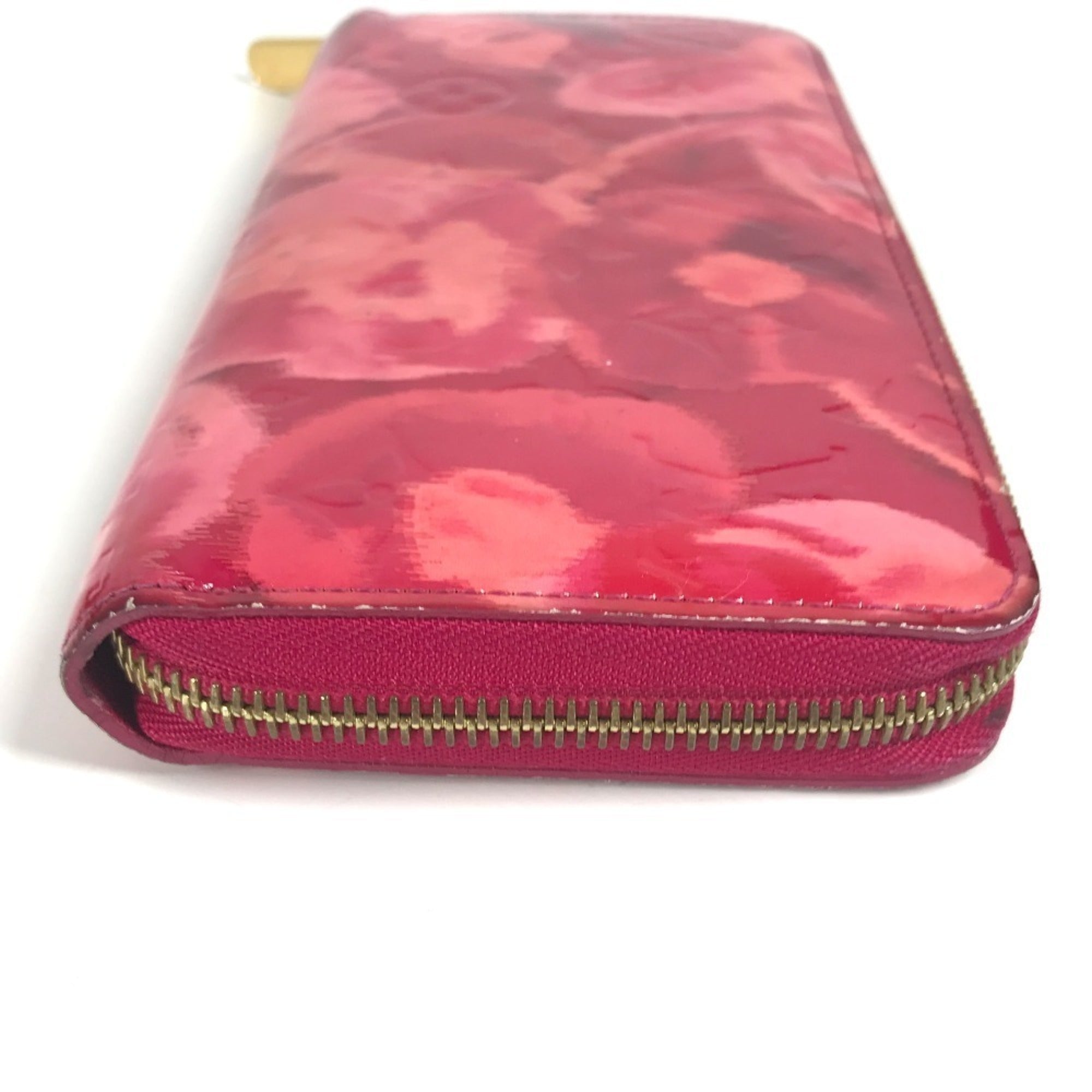 Louis Vuitton Indian Rose Pink Patent Leather Long Wallet (Tri-Fold)