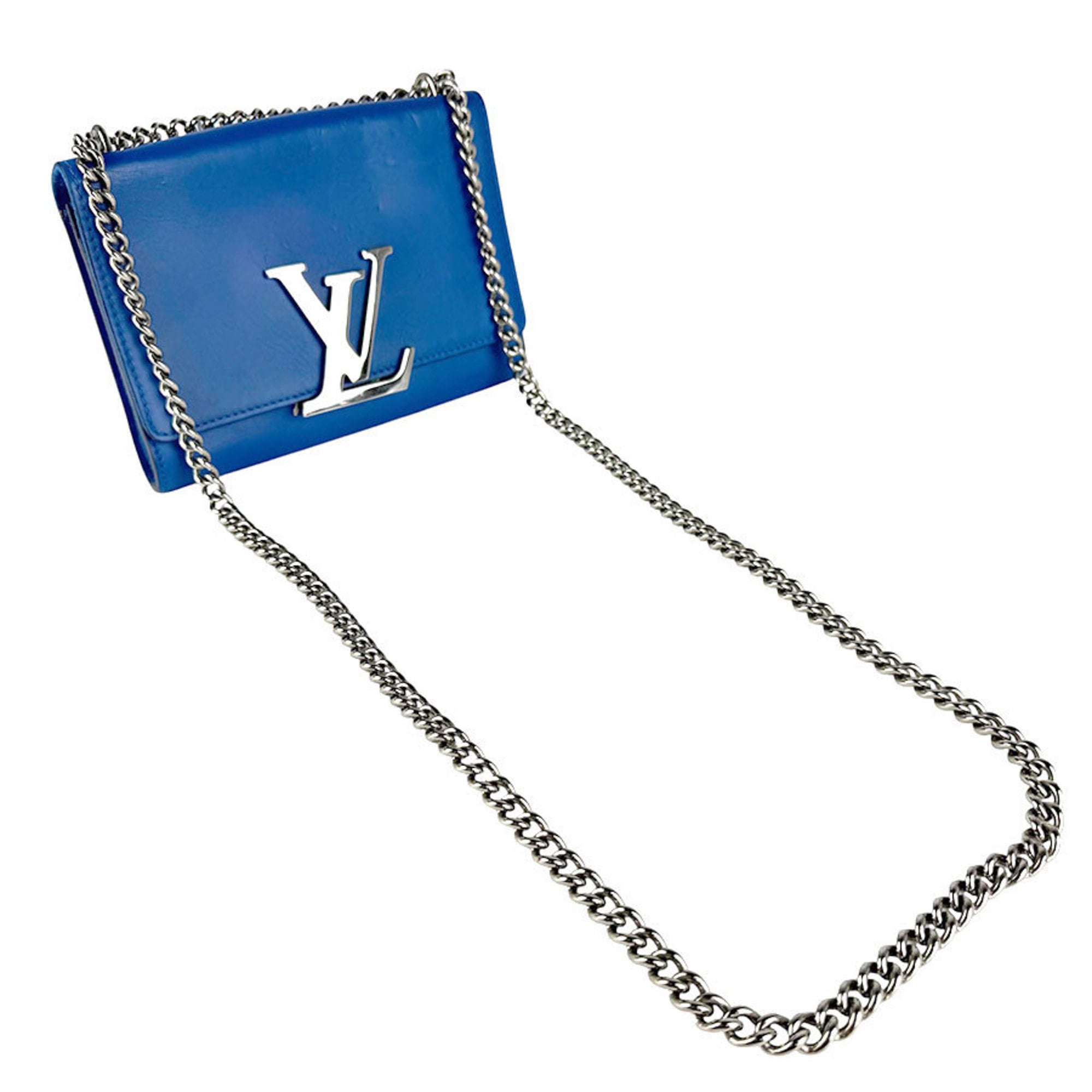 Louis Vuitton Blue Leather Pochette Shoulder Bag