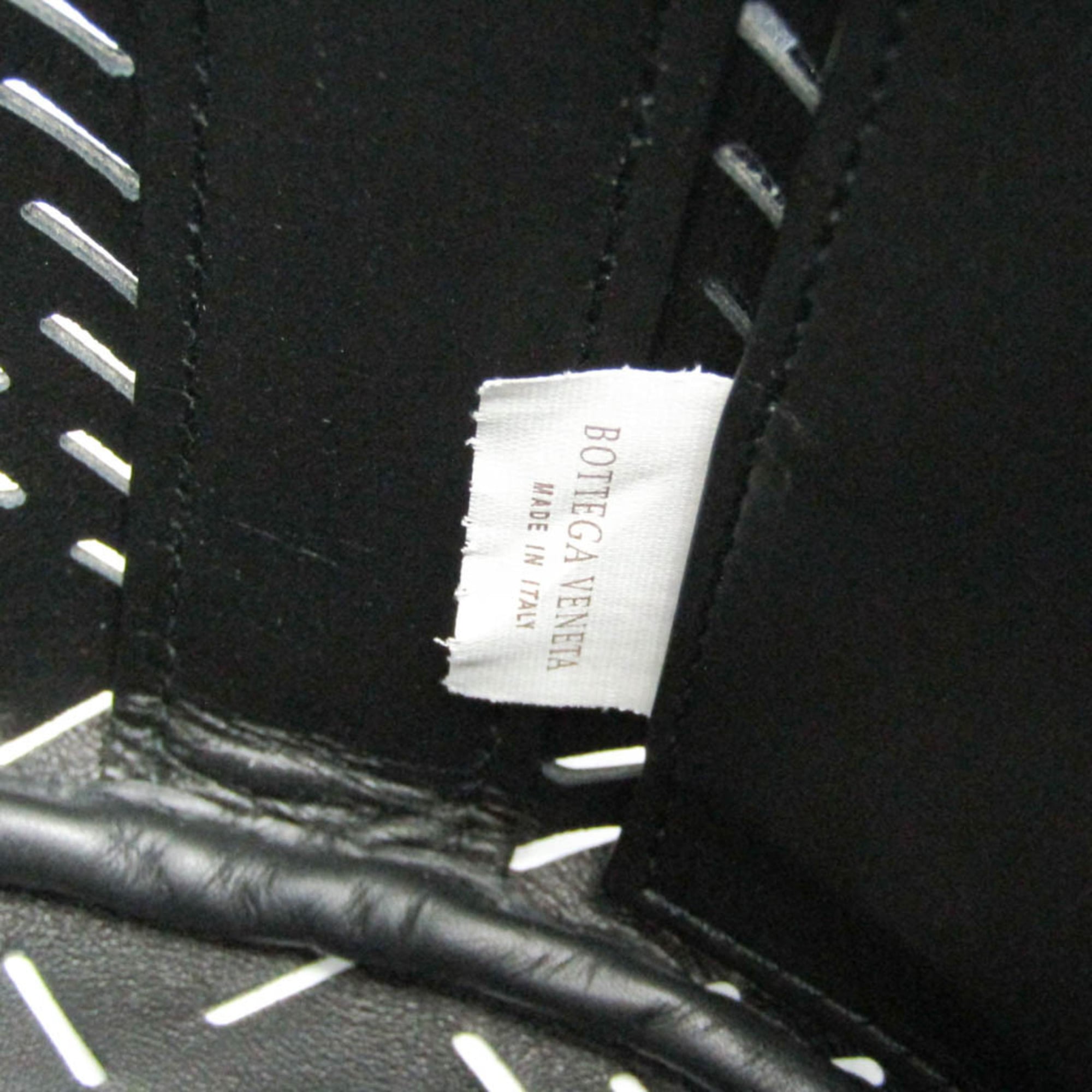 Bottega Veneta Paper Bucket Bag Perforated Leather Black Leather Shoulder Bag Bag
