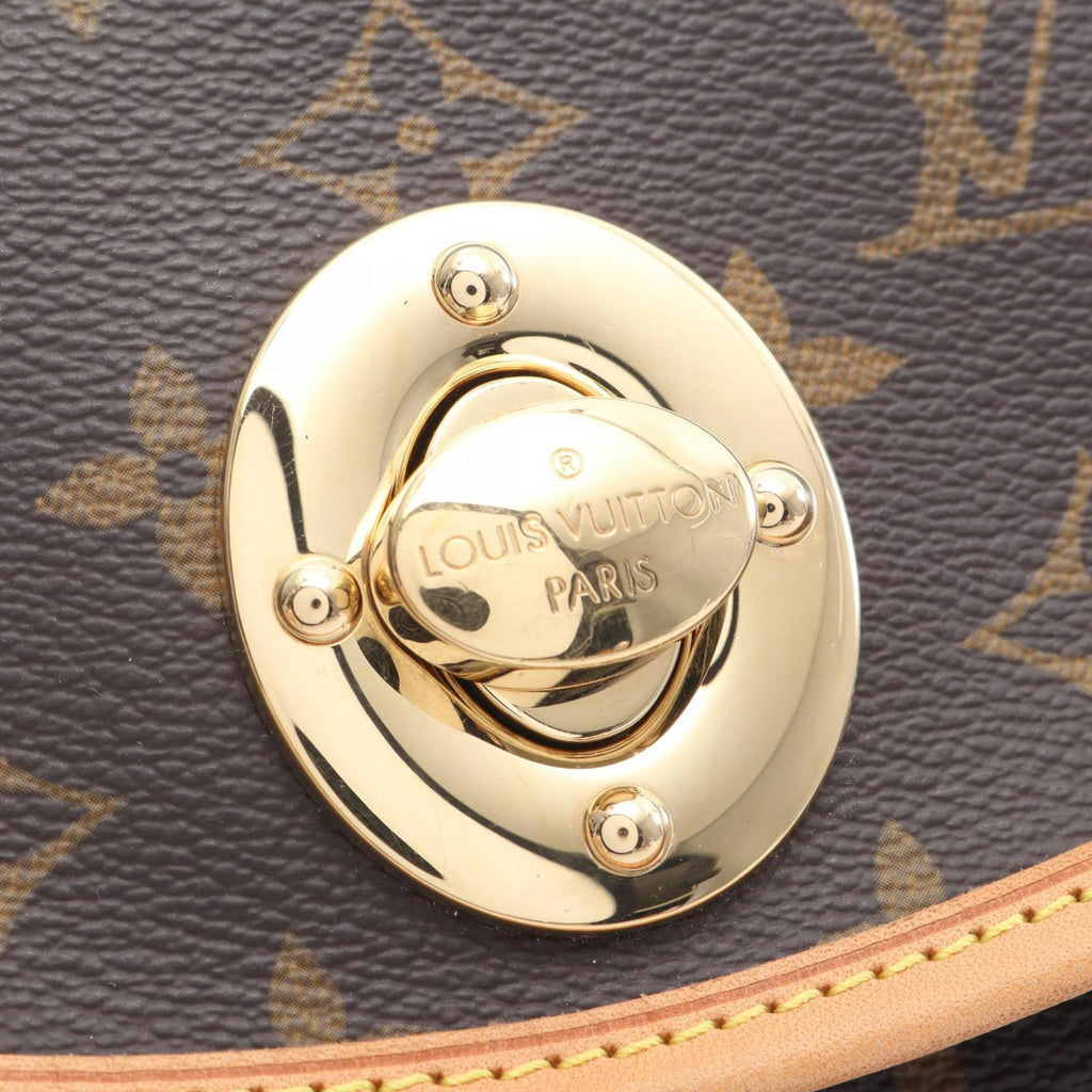Louis Vuitton Brown Coated Canvas Leather Shoulder Bag