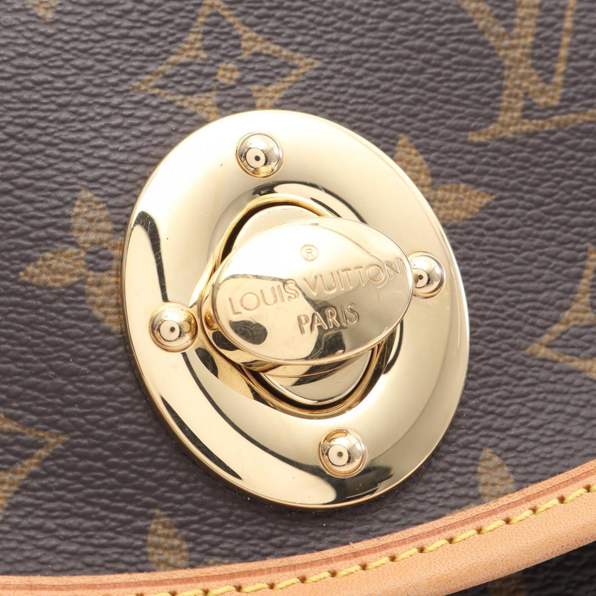Louis Vuitton Brown Coated Canvas Leather Shoulder Bag