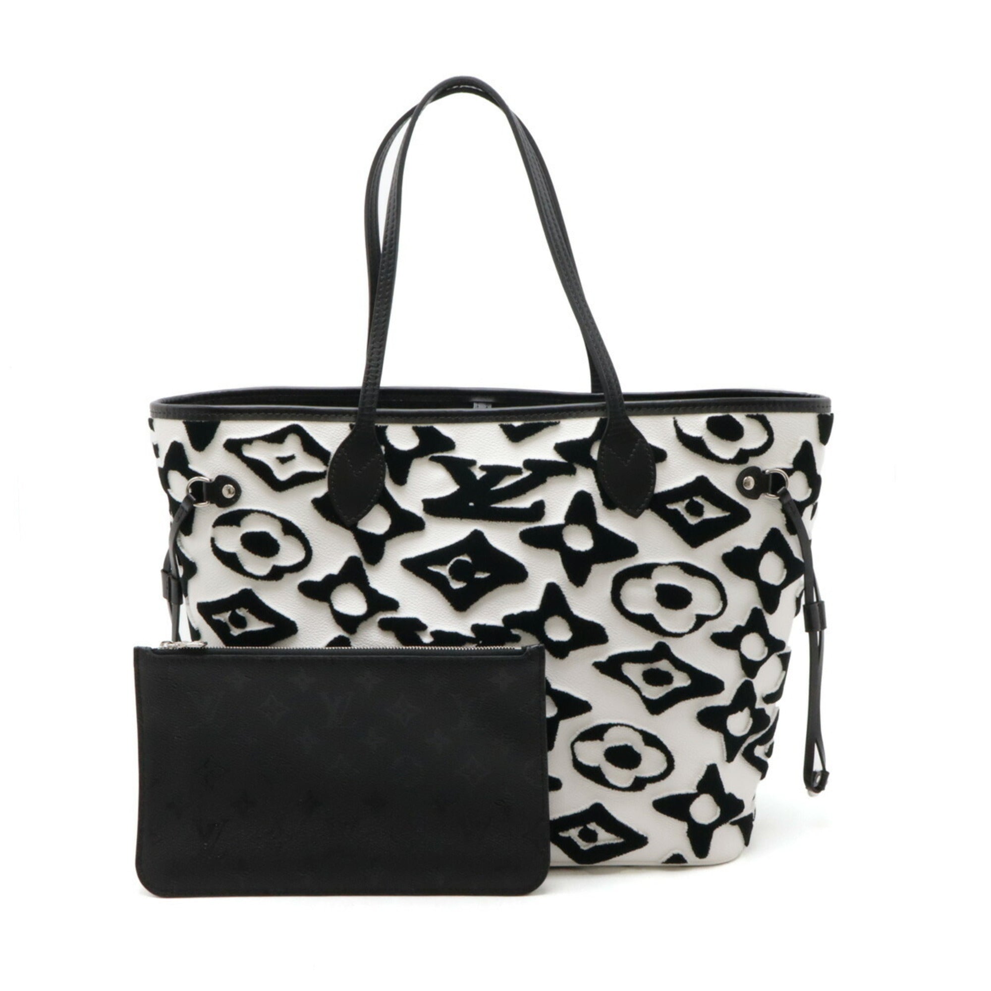 Louis Vuitton Black Monogram White Monogram Pouch Shoulder Bag Tote Bag