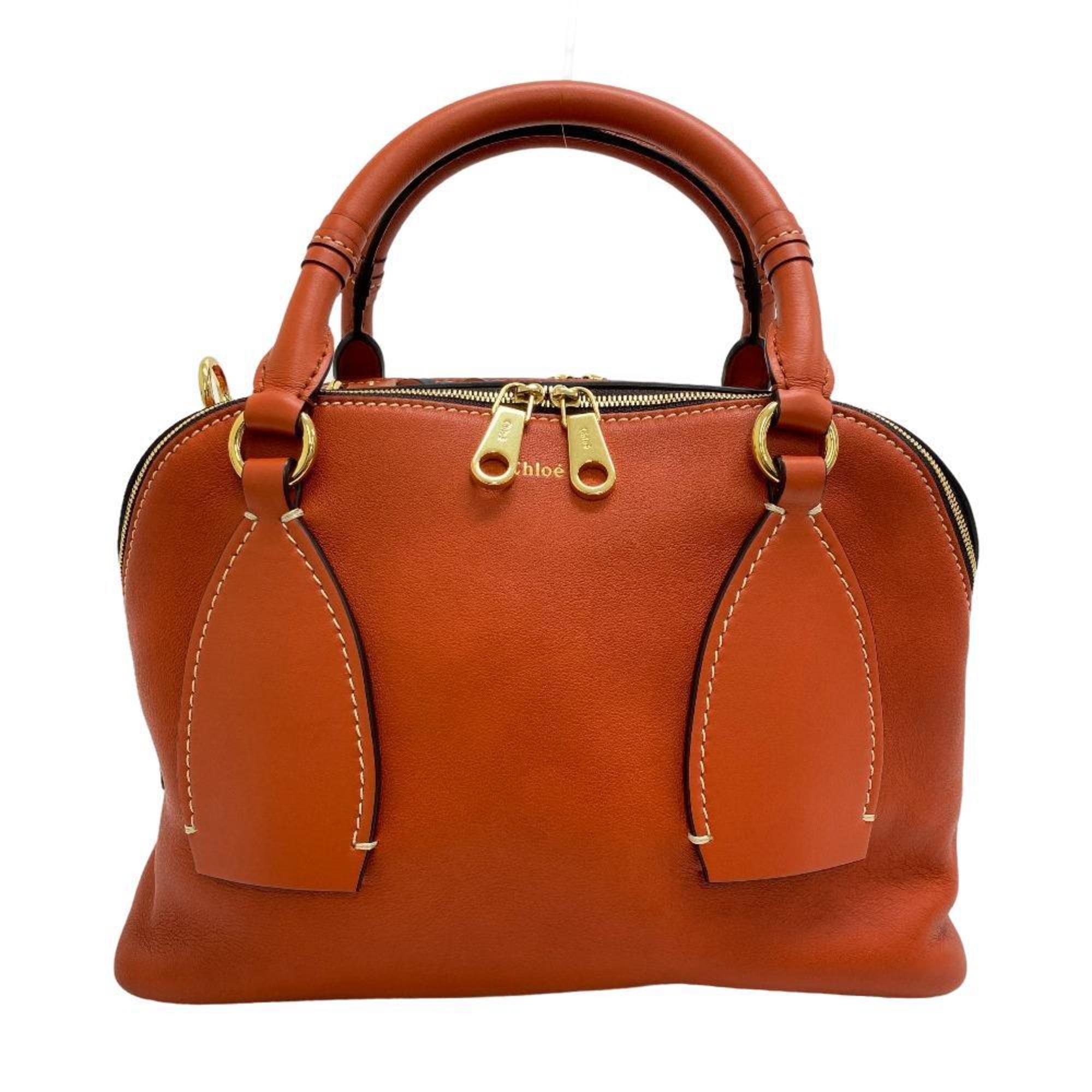 Chloé Orange Leather Handbag Shoulder Bag (Pre-Owned)