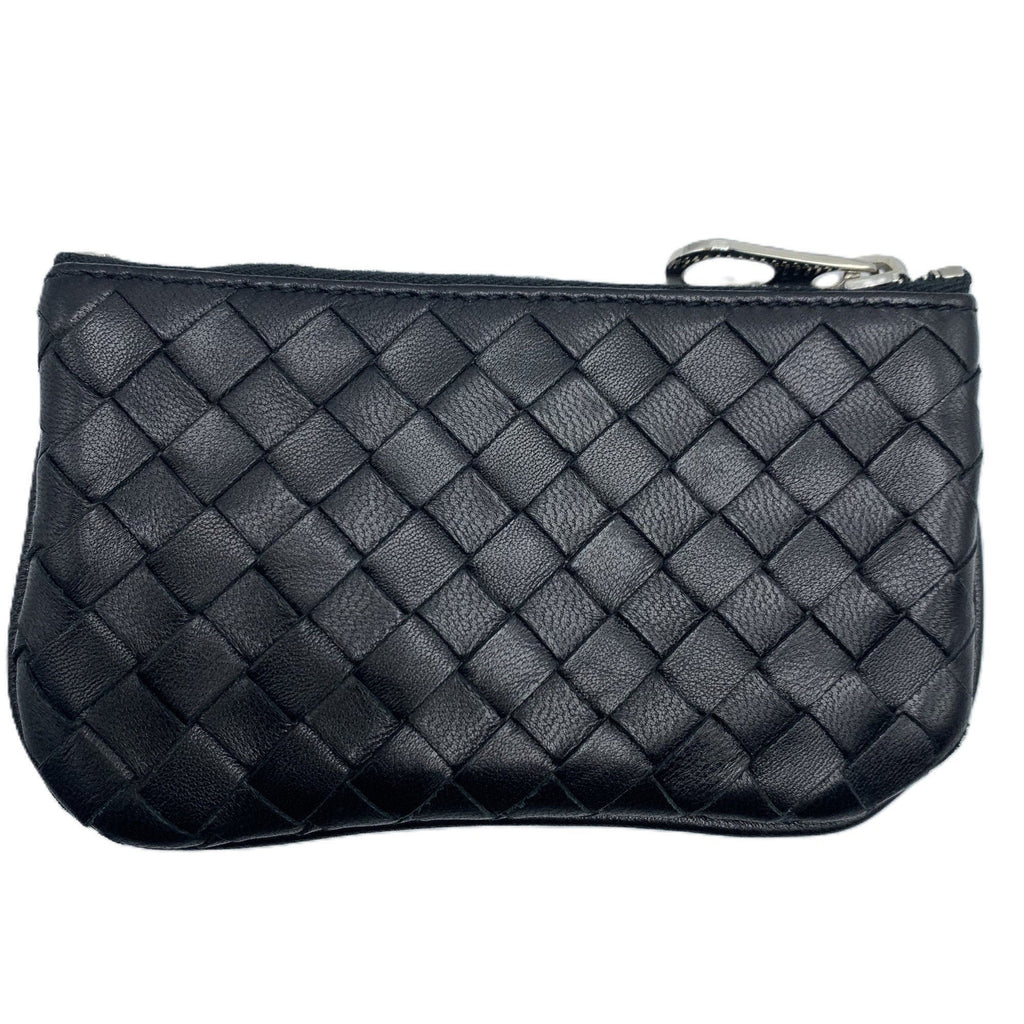 Bottega Veneta Black Intrecciato Coin Purse/Coin Case