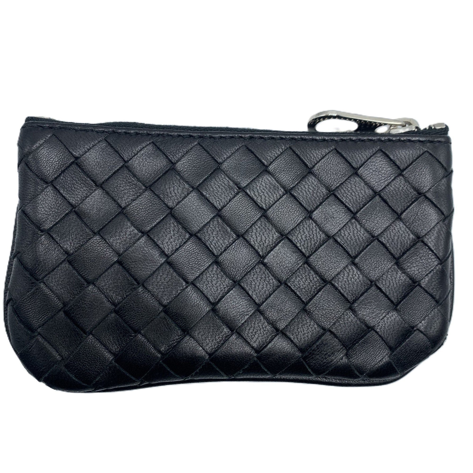 Bottega Veneta Black Intrecciato Coin Purse/Coin Case