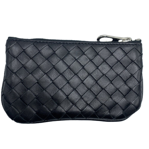 Bottega Veneta Black Intrecciato Coin Purse/Coin Case