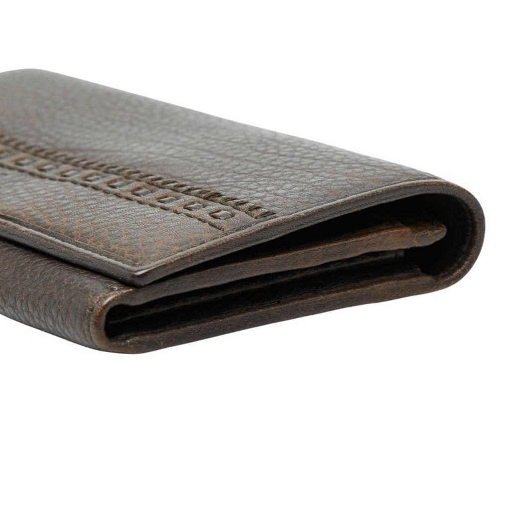 Gucci Brown Leather Long Wallet (Bi-Fold) (Pre-Owned)