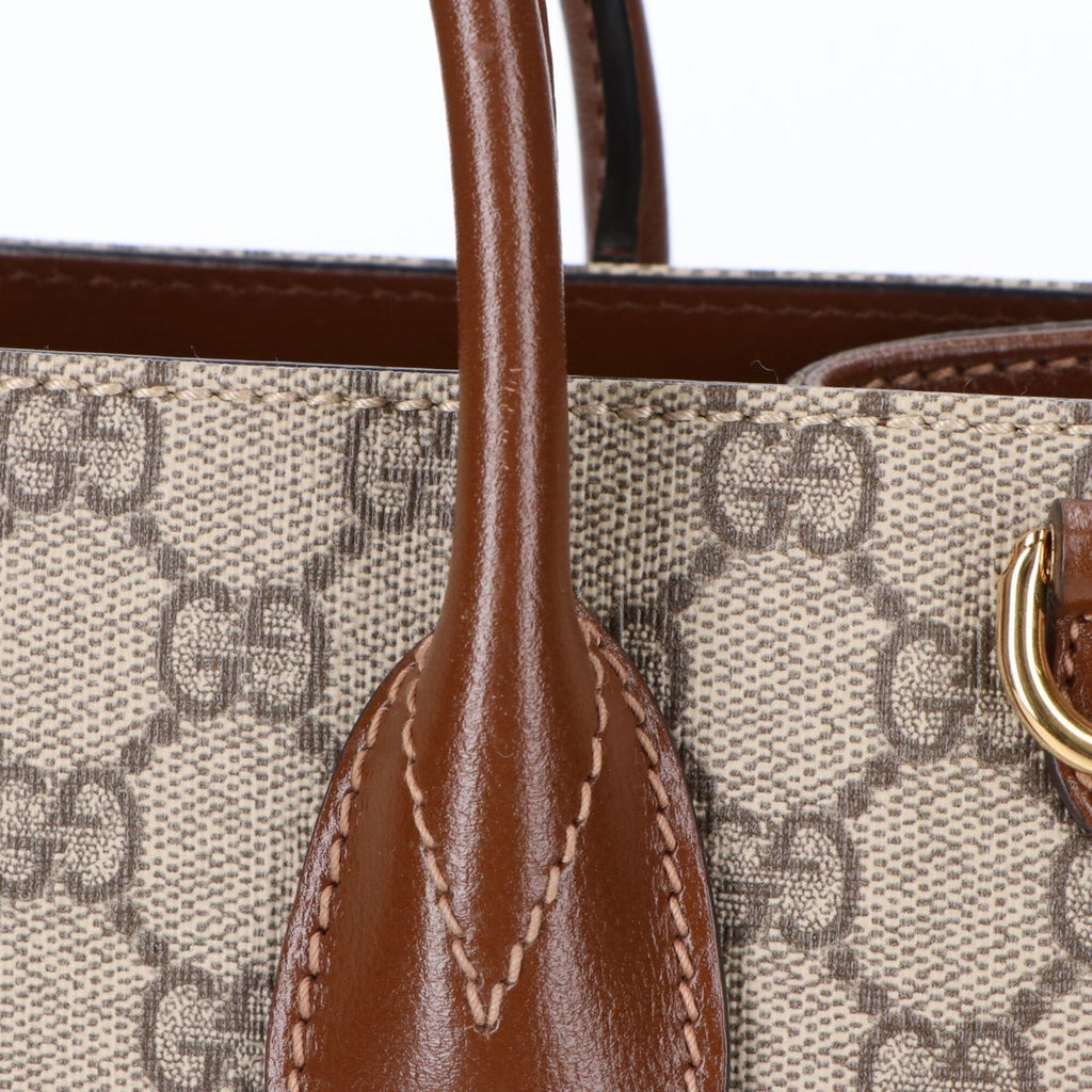 Gucci Beige Brown Pvc Tote Bag (Pre-Owned)