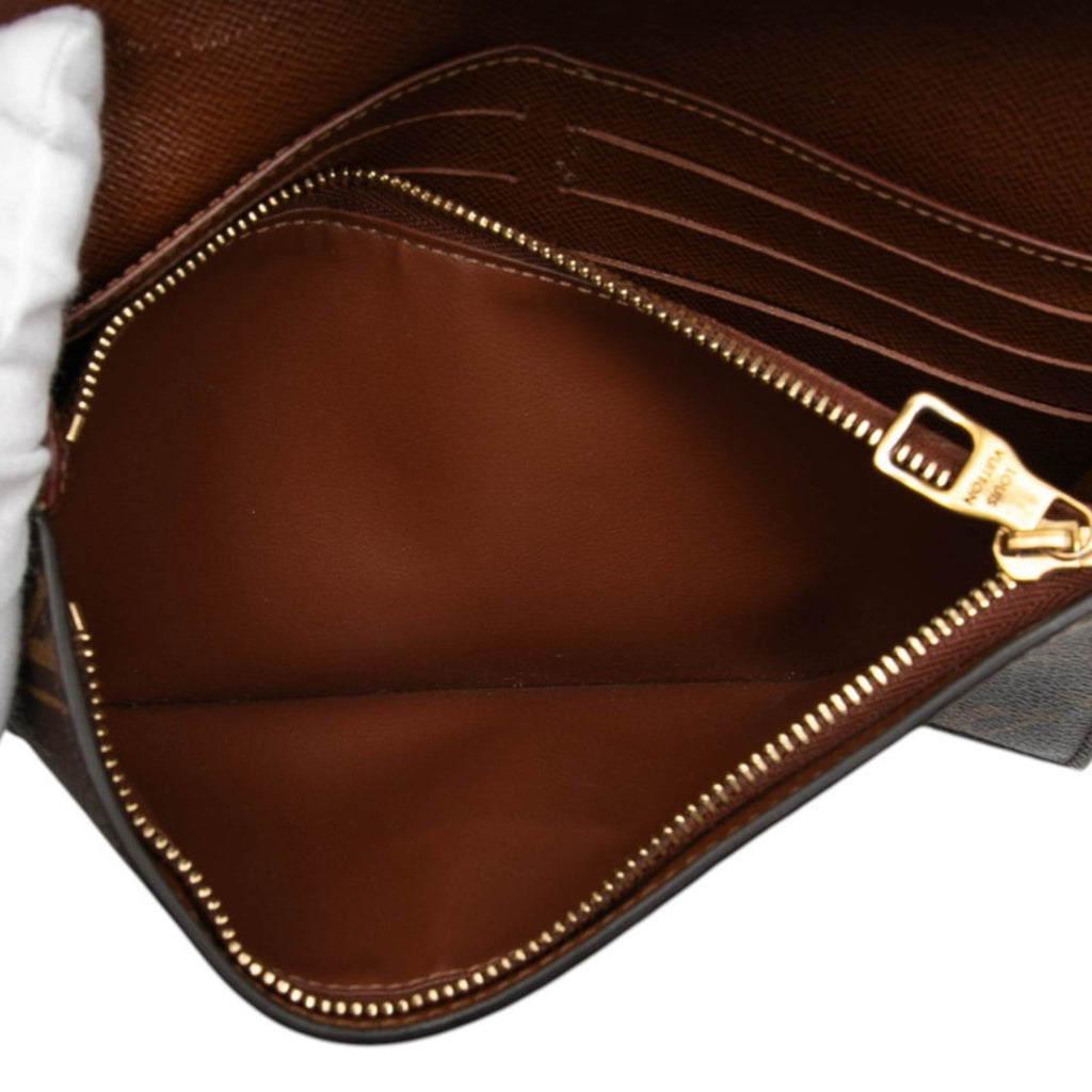 Louis Vuitton Brown Pvc Leather Clutch Bag Pouch