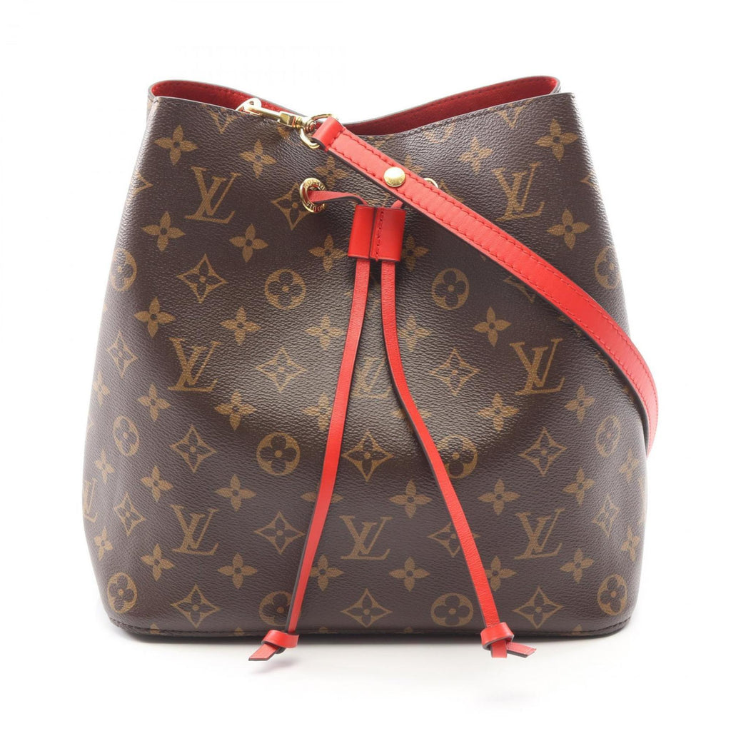 Louis Vuitton Brown Coquelicots Monogram Red Color Coated Canvas Leather Handbag Shoulder Bag