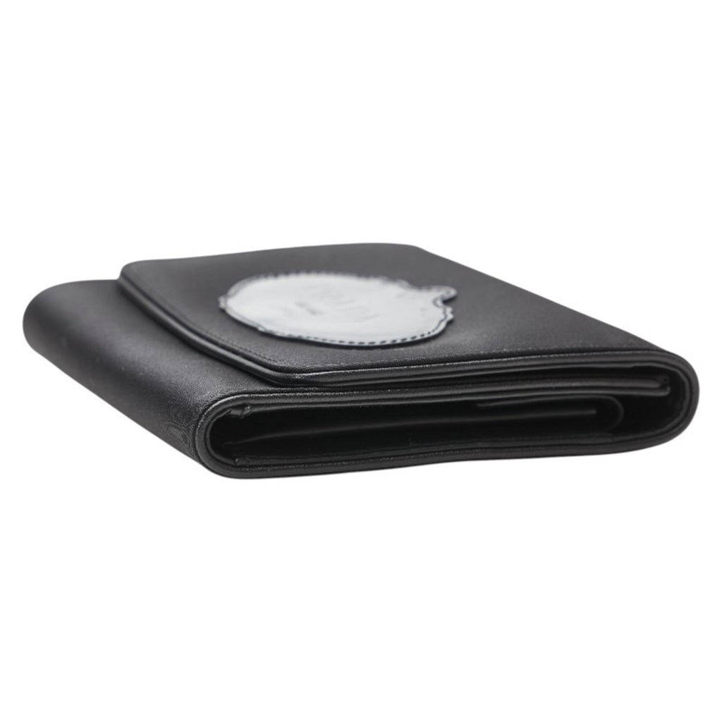 Prada Black Nylon Leather Wallet (Tri-Fold)