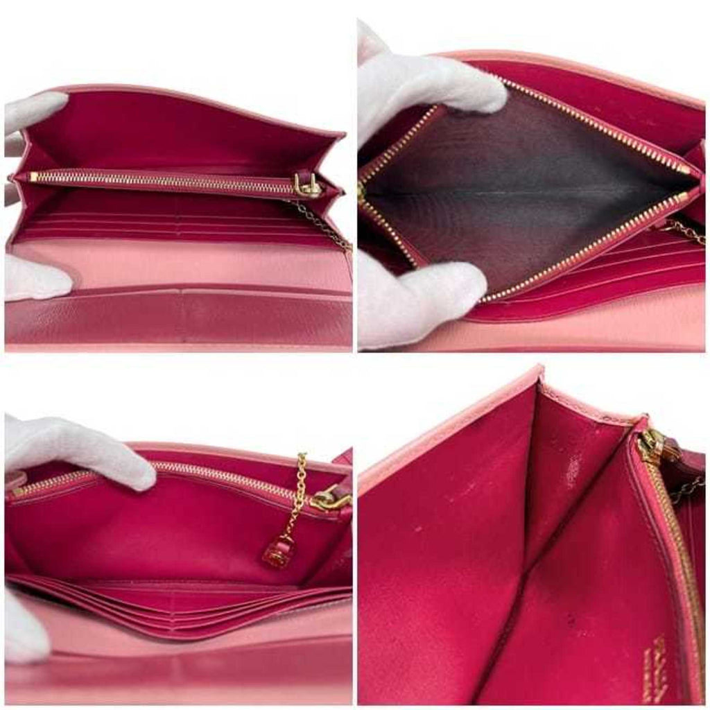 Prada Pink Leather Long Wallet (Bi-Fold)