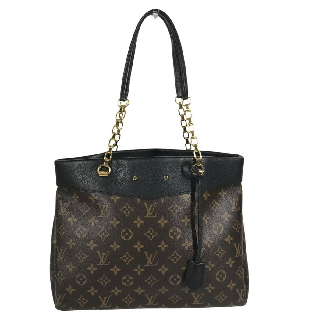 Louis Vuitton Black Brown Monogram Monogram Shoulder Bag Tote Bag