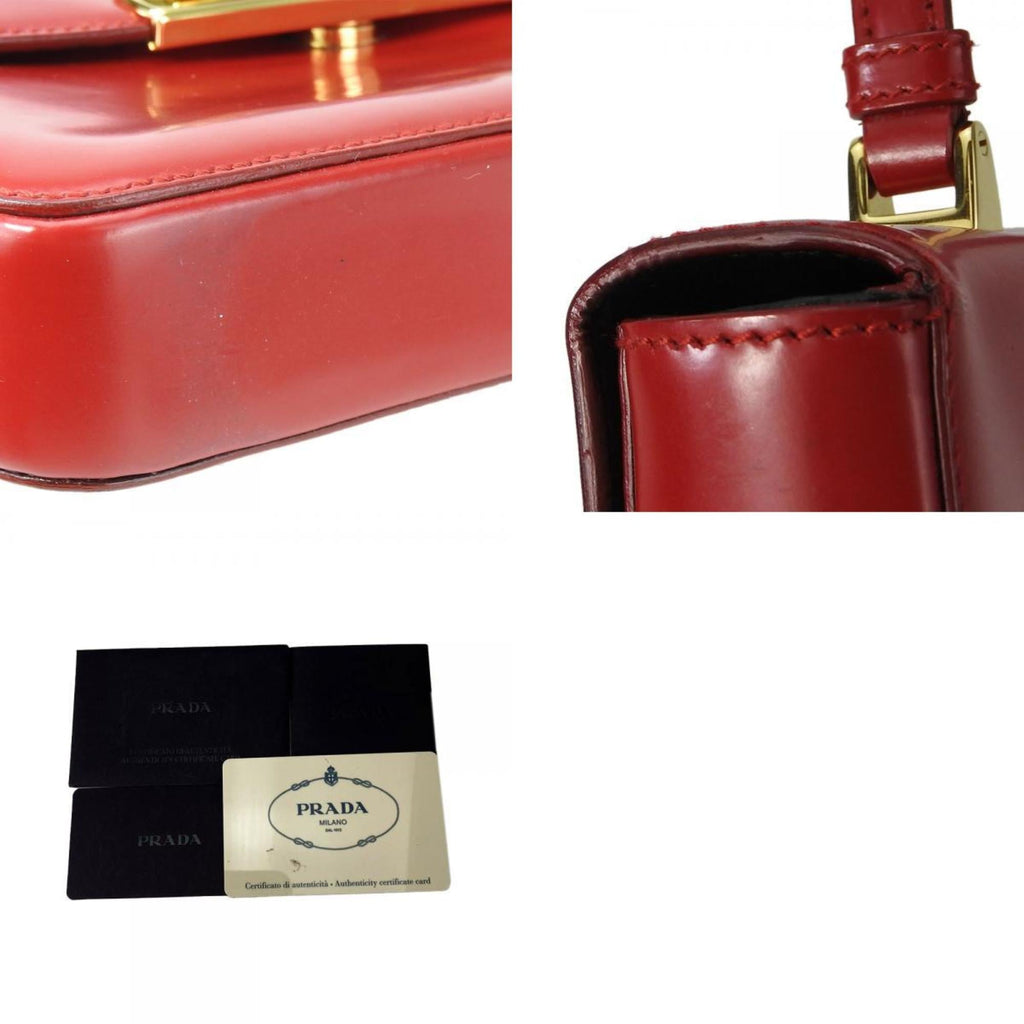 Prada Red Color Leather Handbag