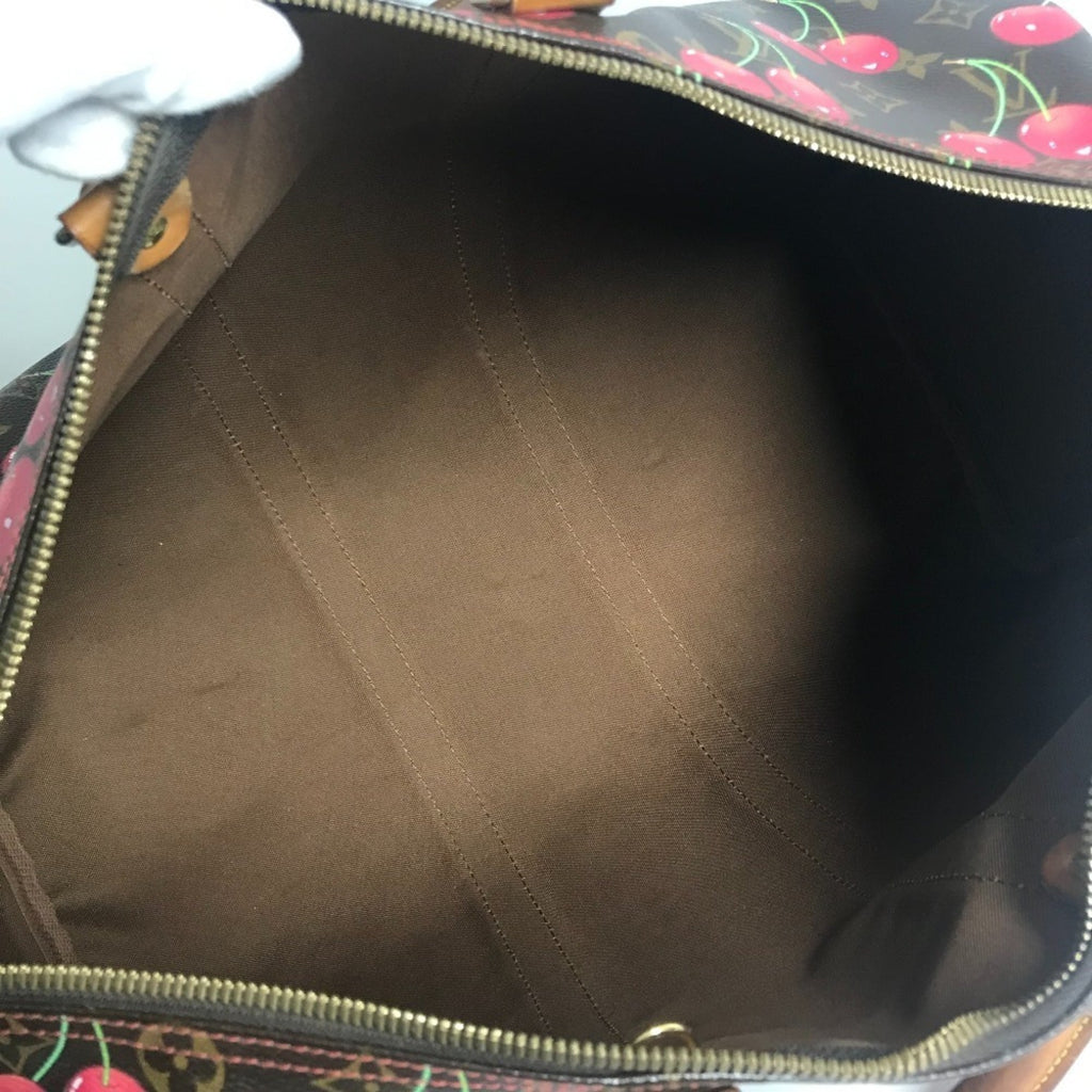 Louis Vuitton Brown Monogram Cherry Red Color Monogram Boston Bag