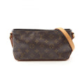 Louis Vuitton Brown Coated Canvas Leather Shoulder Bag