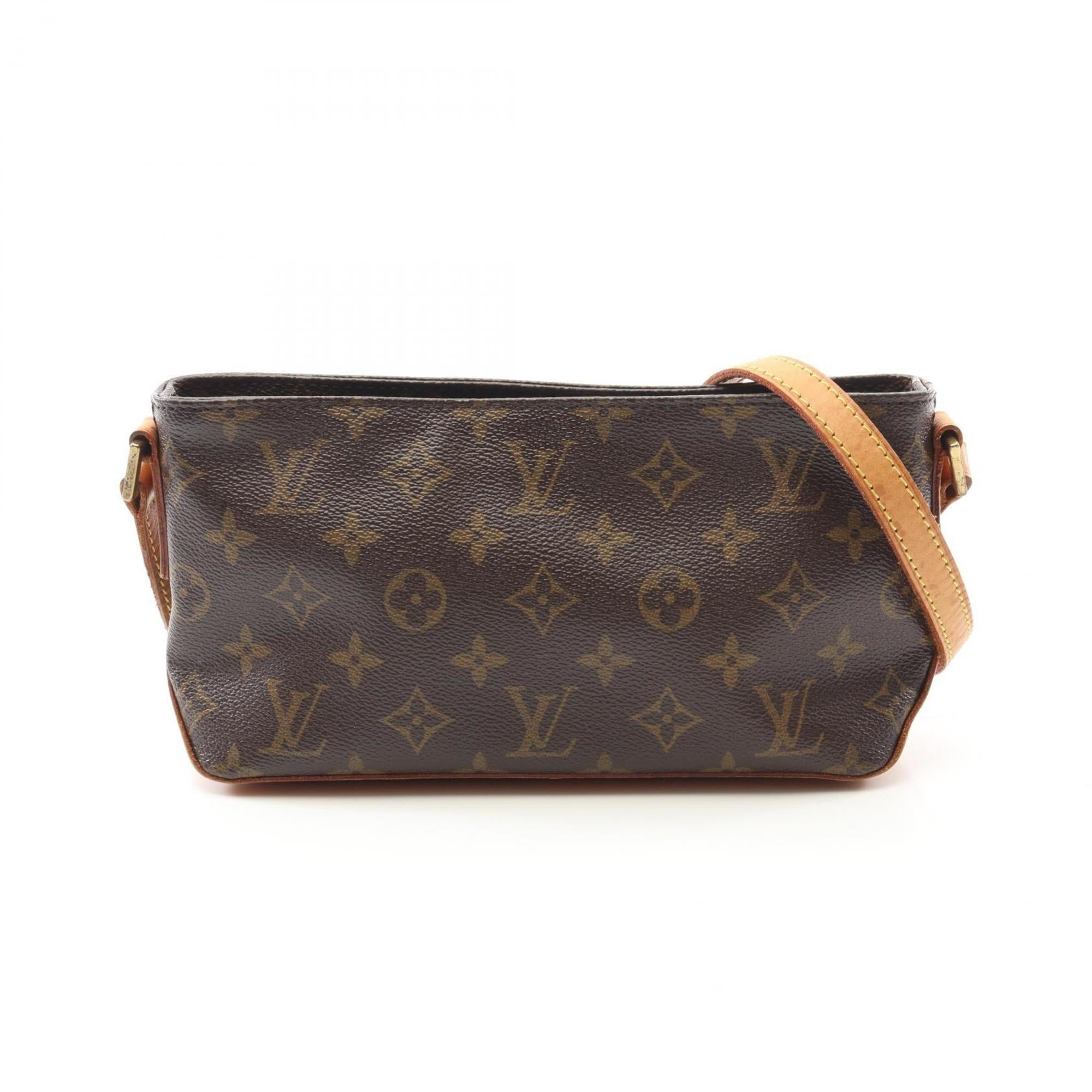 Louis Vuitton Brown Coated Canvas Leather Shoulder Bag