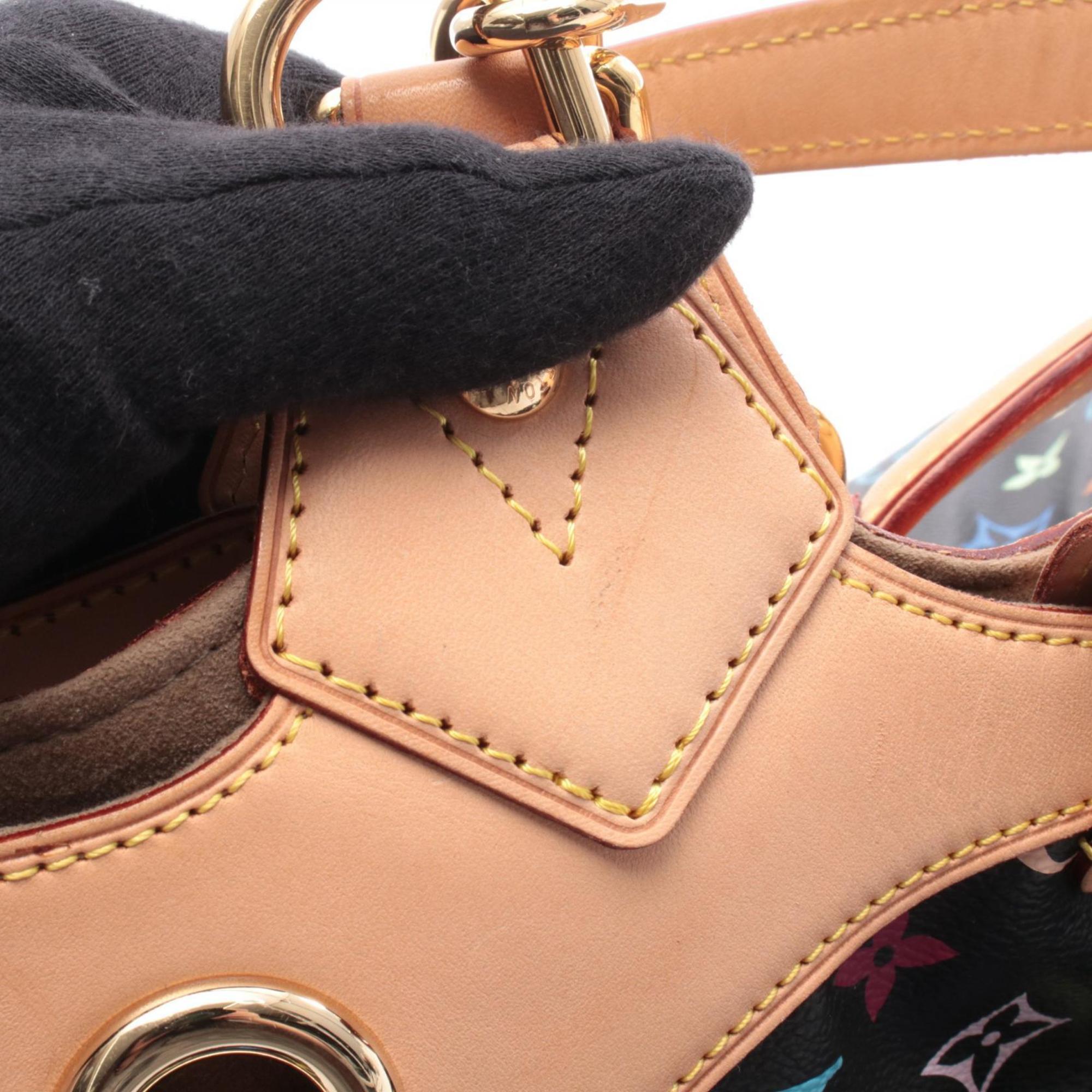 Louis Vuitton Monogram Multicolore Black Coated Canvas Leather Handbag