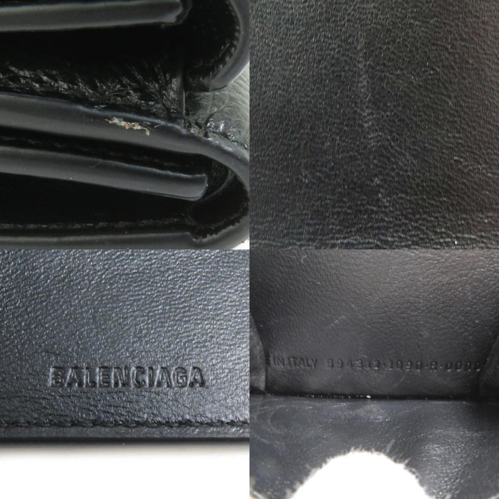 Balenciaga Black Leather Wallet (Tri-Fold)