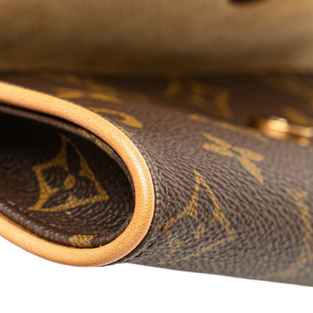 Louis Vuitton Monogram Brown Pvc Leather Pochette Shoulder Bag