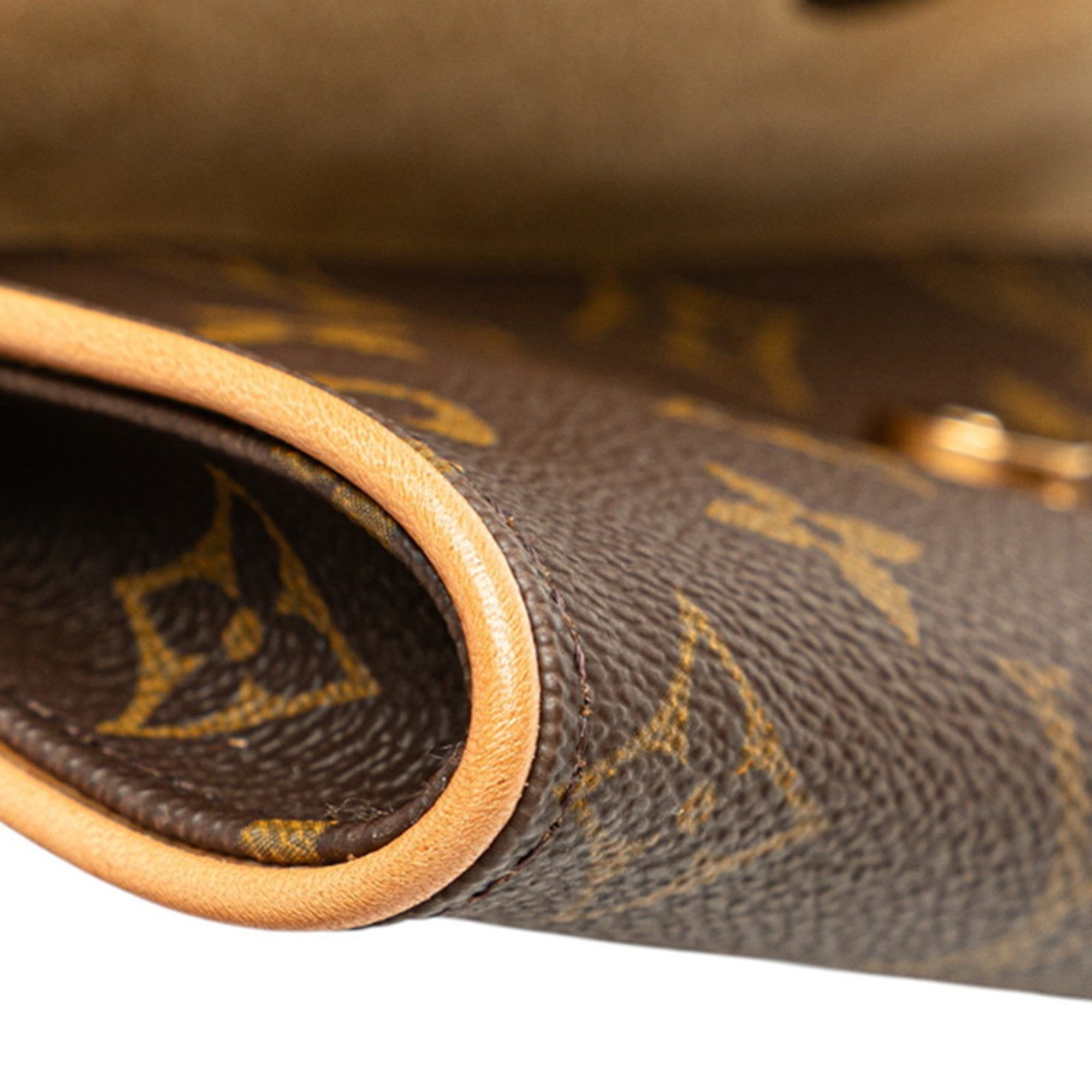 Louis Vuitton Monogram Brown Pvc Leather Pochette Shoulder Bag