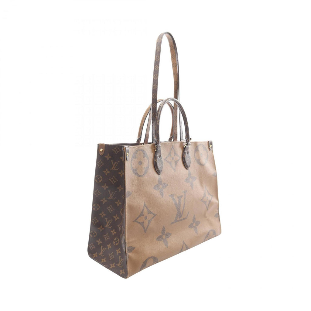 Louis Vuitton Beige Brown Coated Canvas Tote Bag