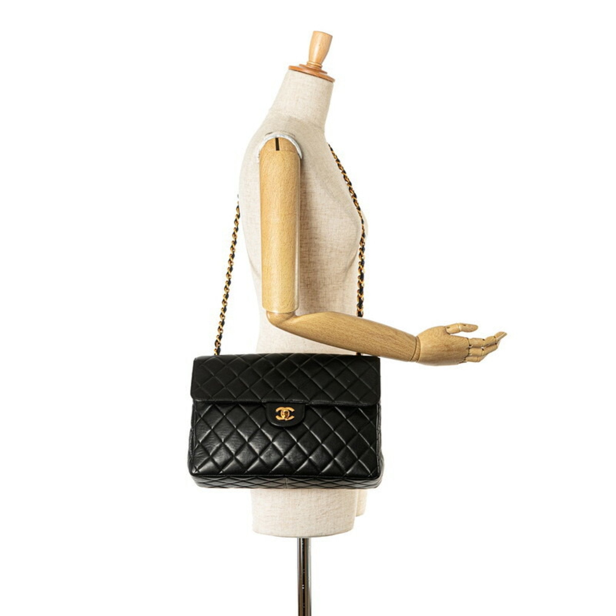 Chanel Black Leather Shoulder Bag