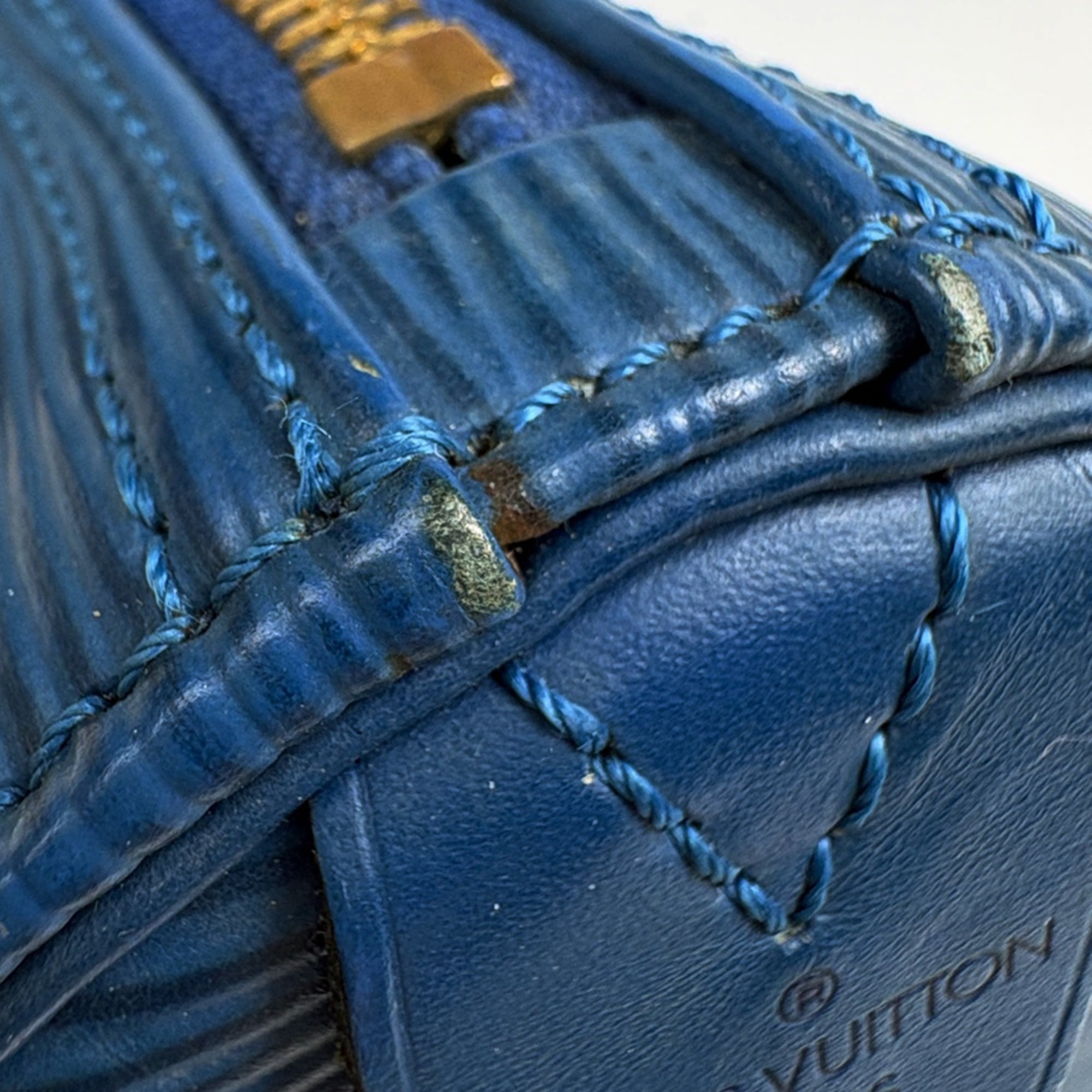Louis Vuitton Toledo Blue Epi Leather Handbag