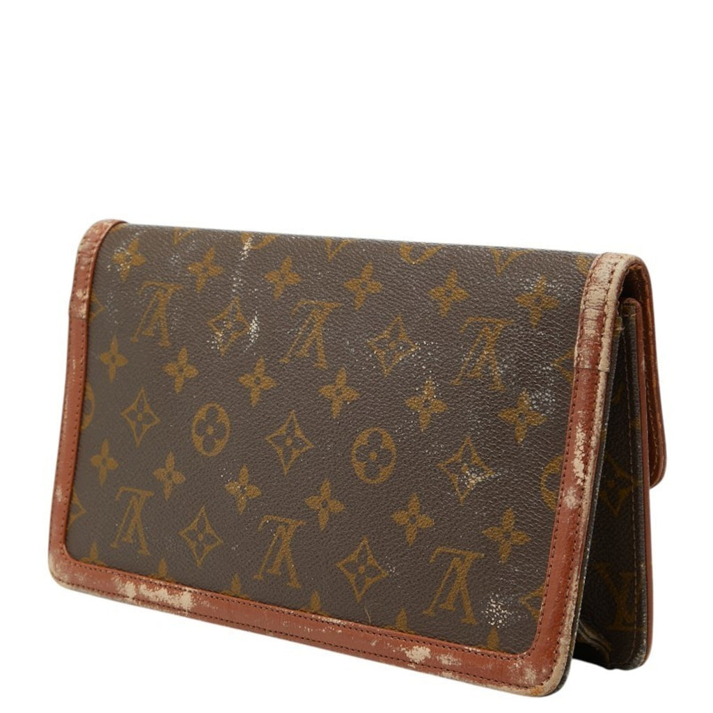Louis Vuitton Brown Pvc Leather Clutch Bag Pochette