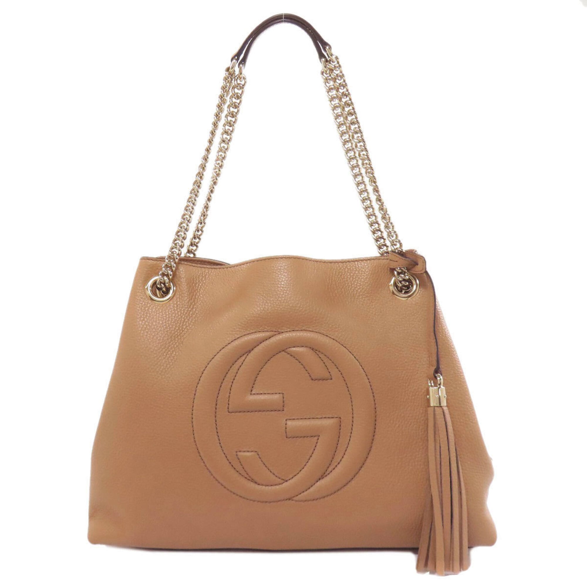 Gucci Brown Leather Tote Bag (Pre-Owned)