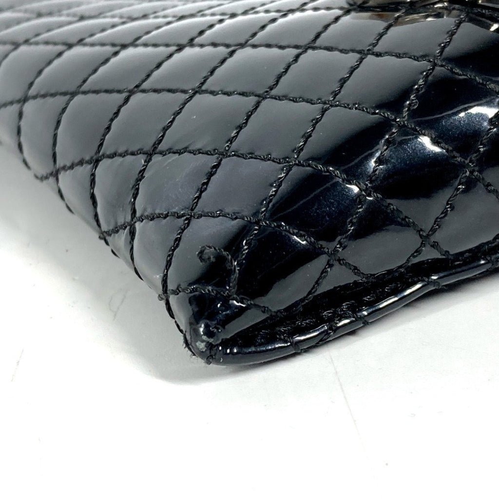 Chanel Black Patent Leather Clutch Bag Pouch