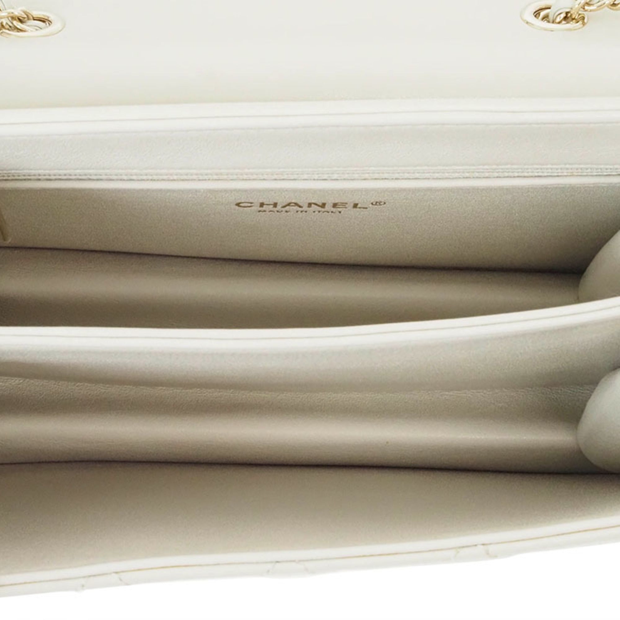 Chanel Light Beige Leather Shoulder Bag