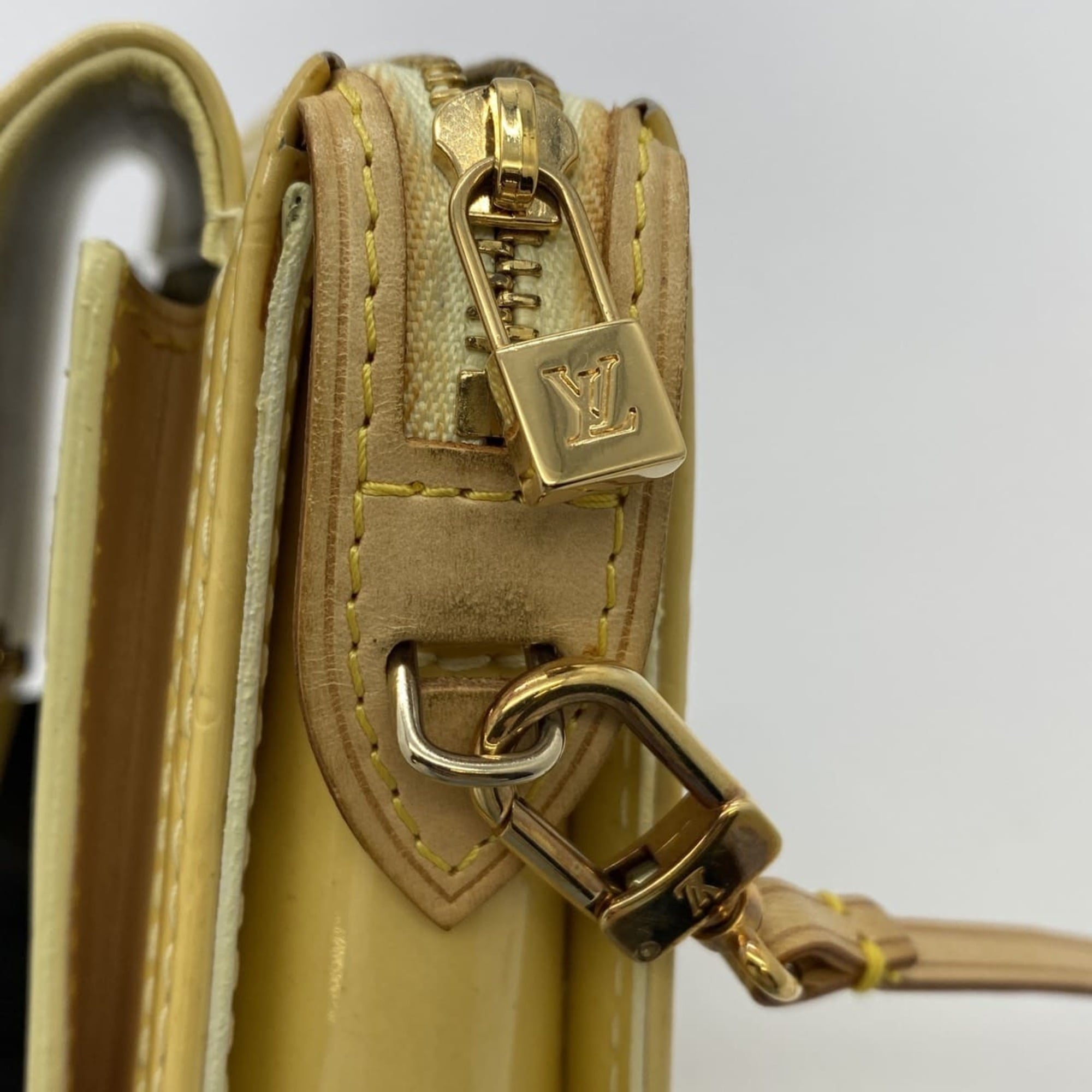 Louis Vuitton Yellow Monogram Vernis Pochette Shoulder Bag