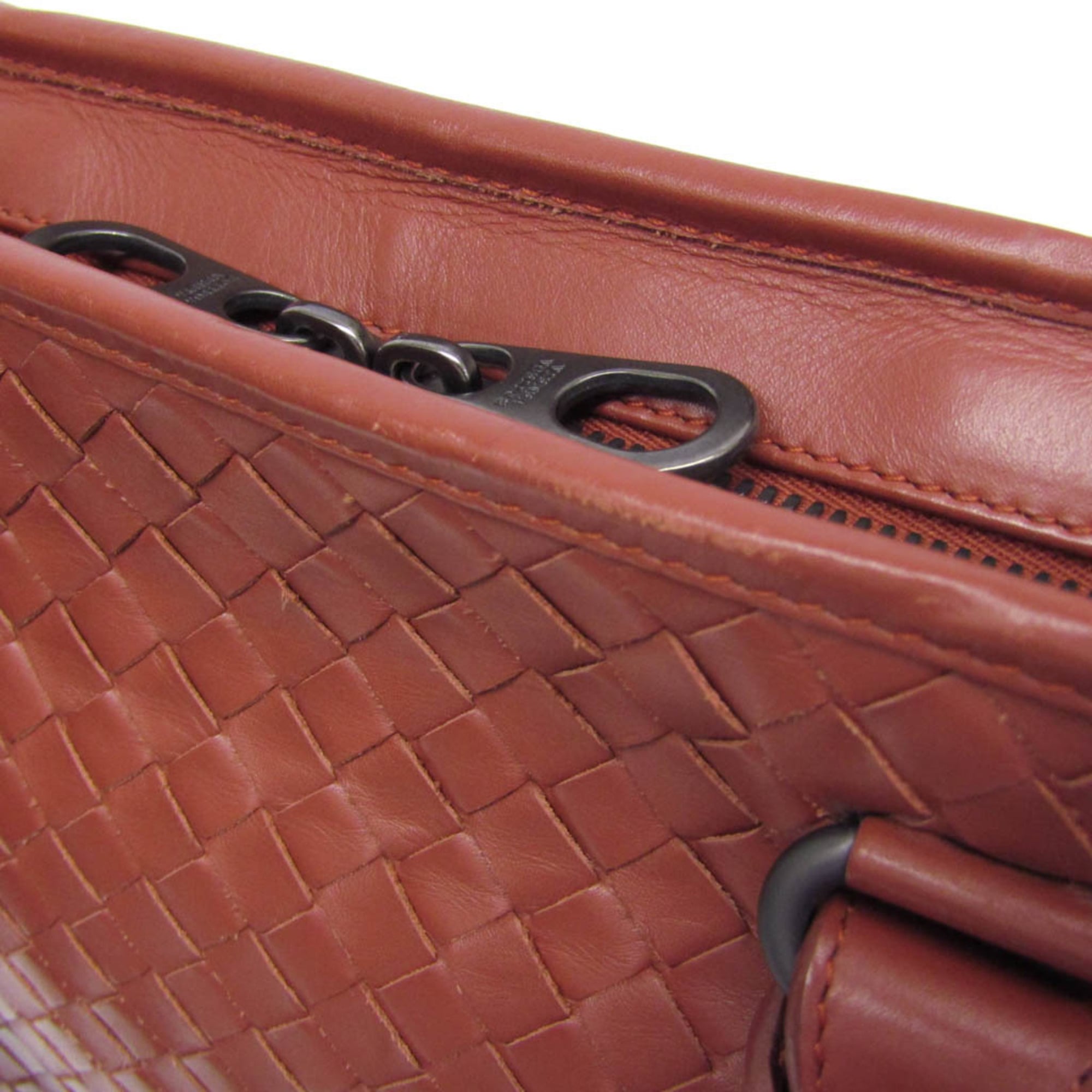 Bottega Veneta Soft Slim Briefcase Intrecciato Nappa Red Leather Briefcase Bag
