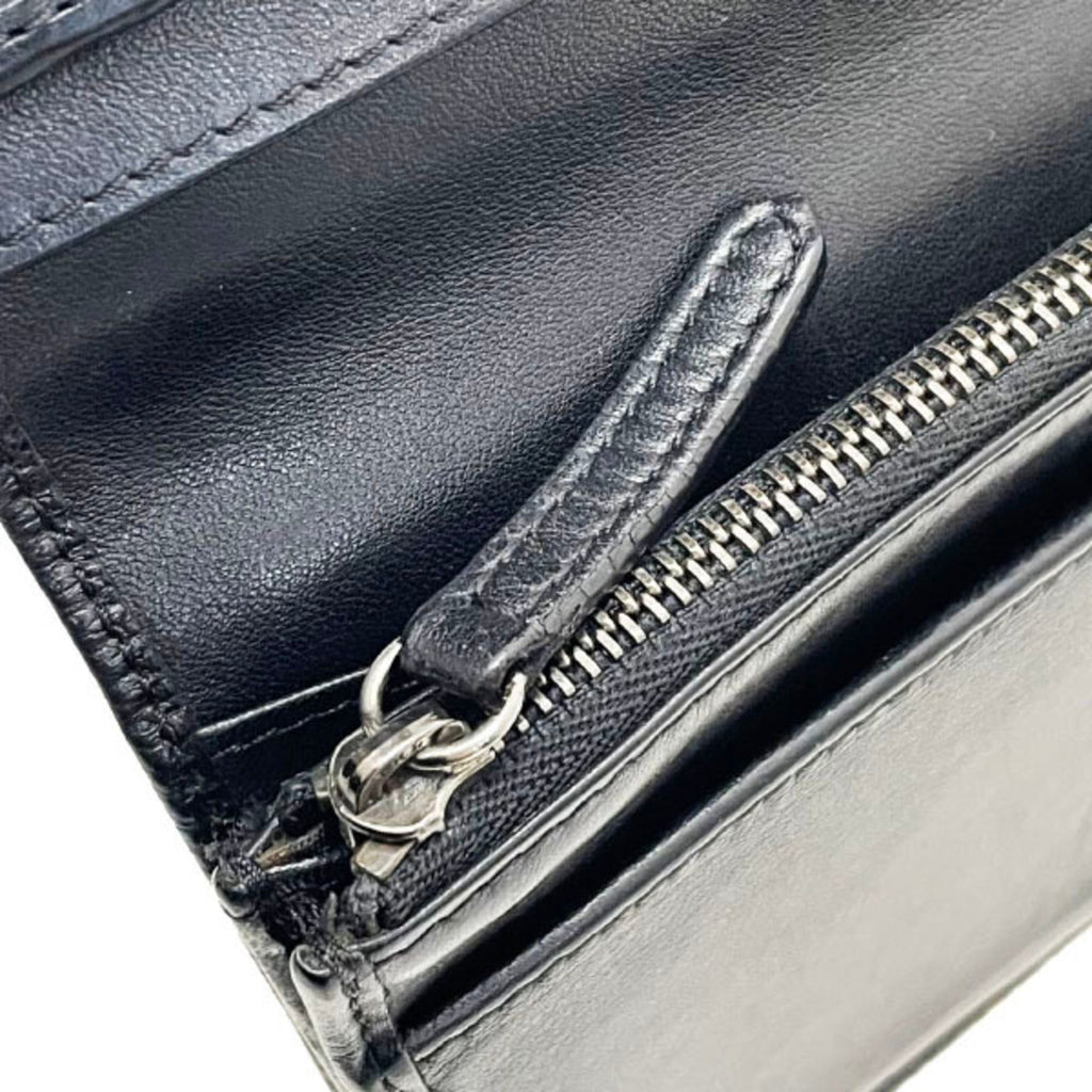 Burberry Black Leather Long Wallet (Bi-Fold)
