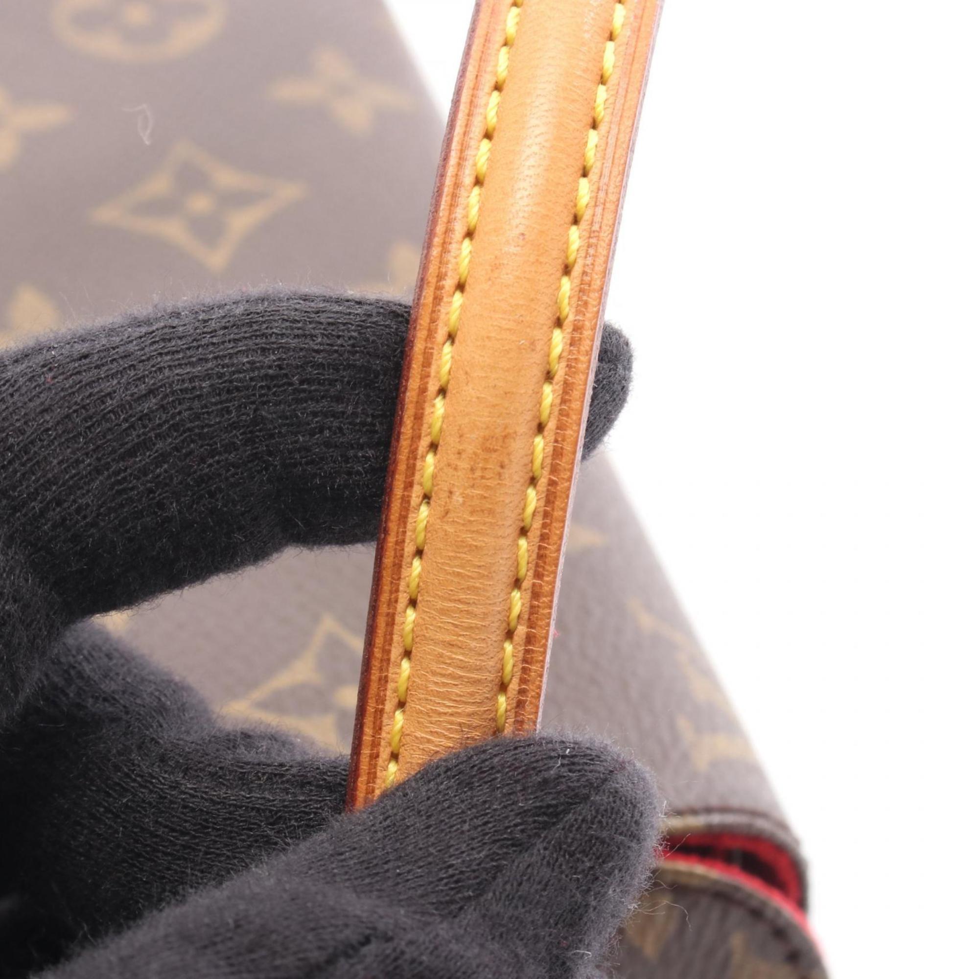 Louis Vuitton Monogram Brown Coated Canvas Leather Handbag